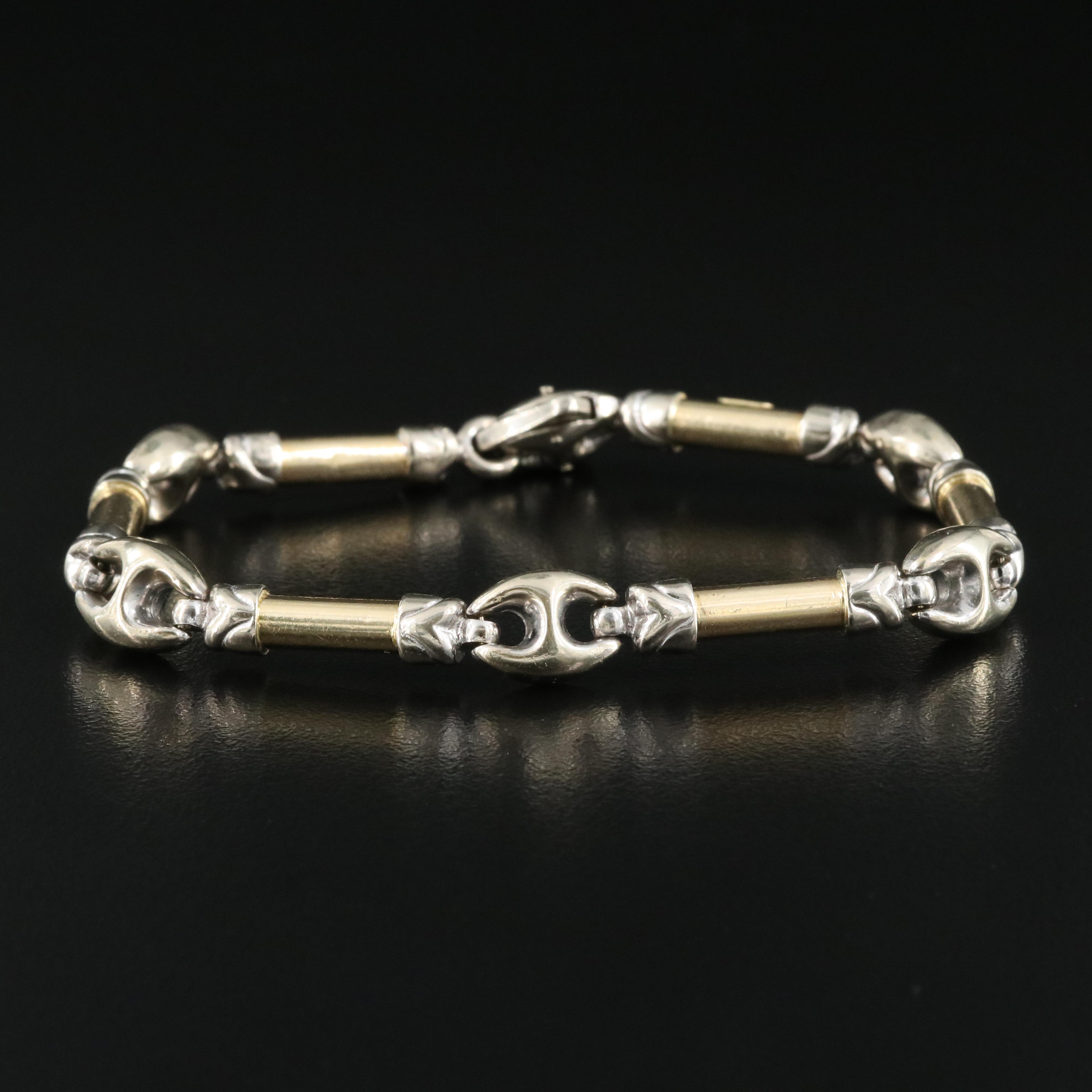 14K Two-Tone Fancy Link Bracelet