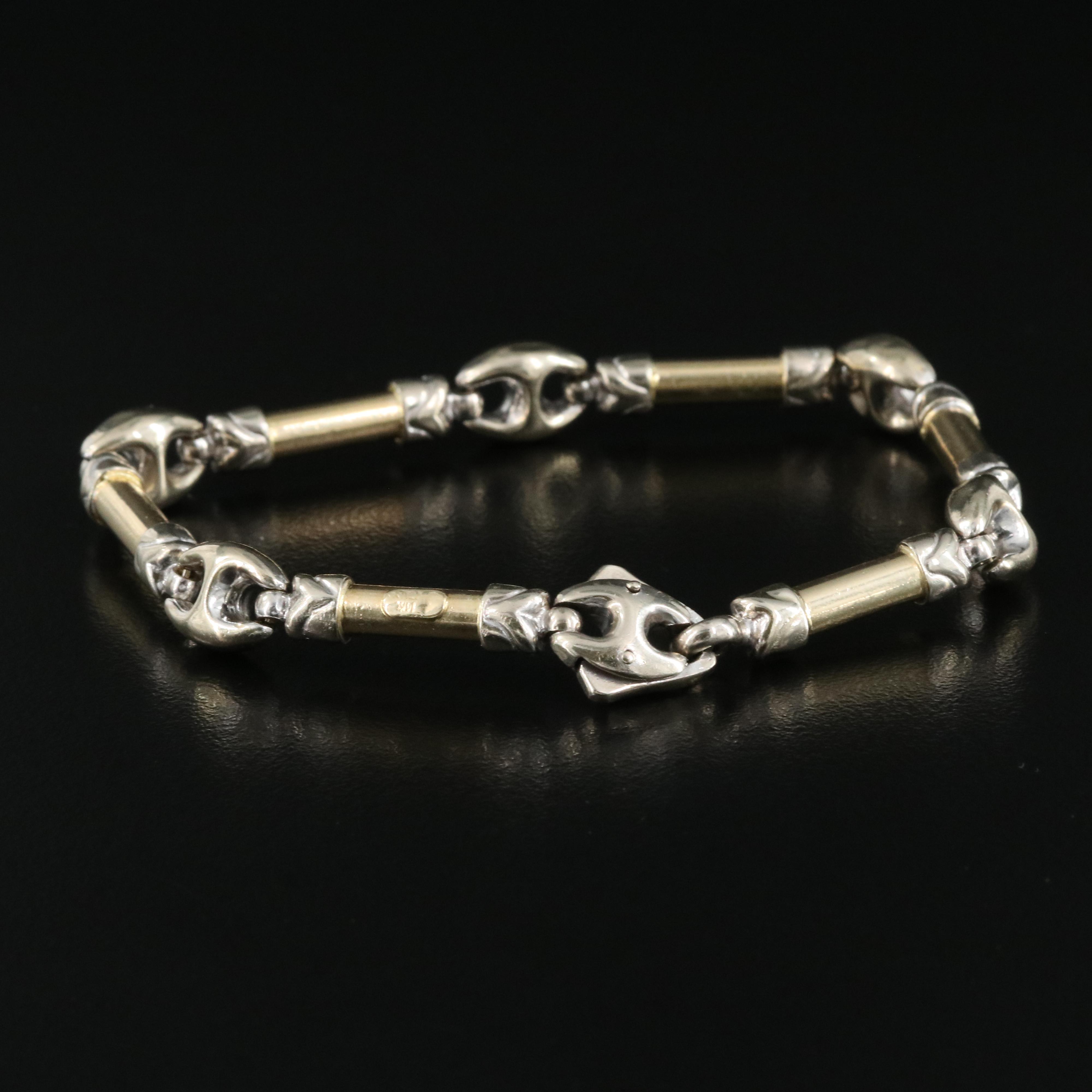 14K Two-Tone Fancy Link Bracelet
