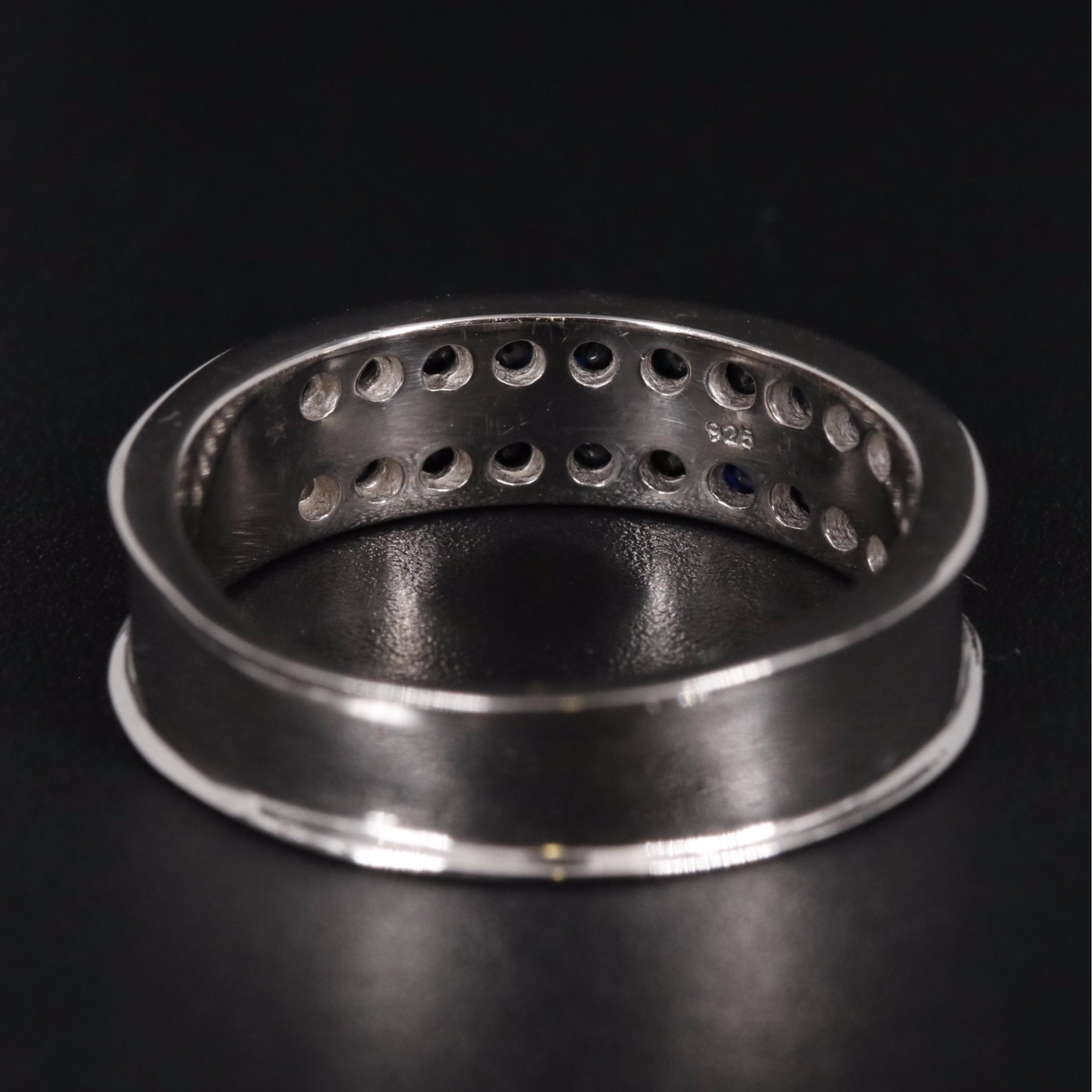 Sterling Sapphire Row Ring