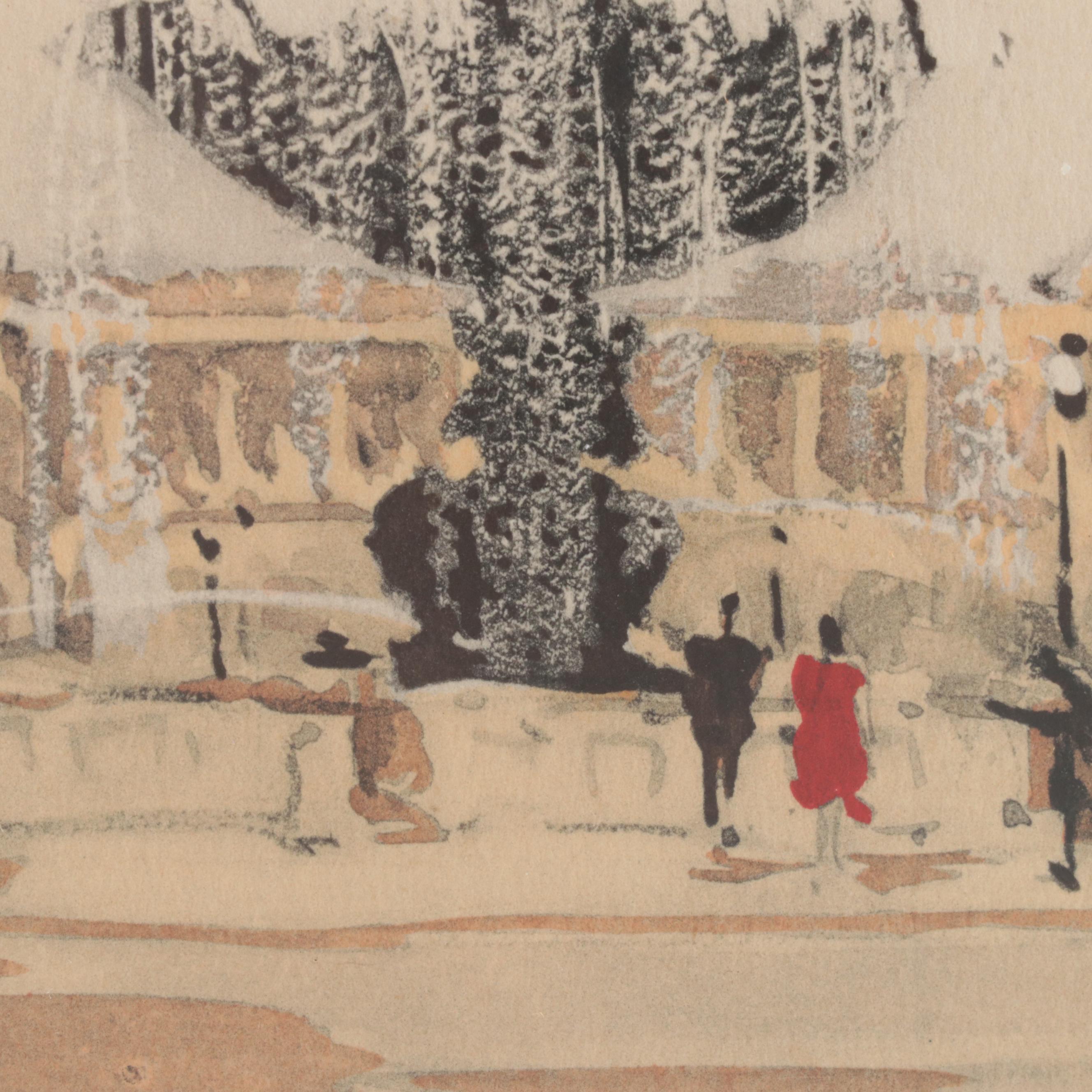 Collotype After Henri Alexis Schaeffer of Paris Scene