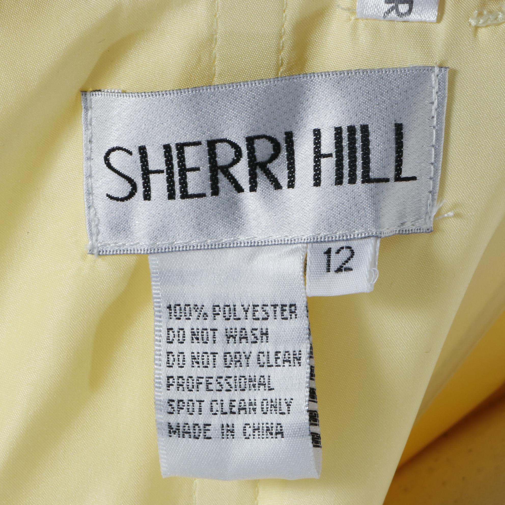 Sherri Hill Strapless Ball Gown in Mikado Silk with Embellished Pocket Trim, NWT