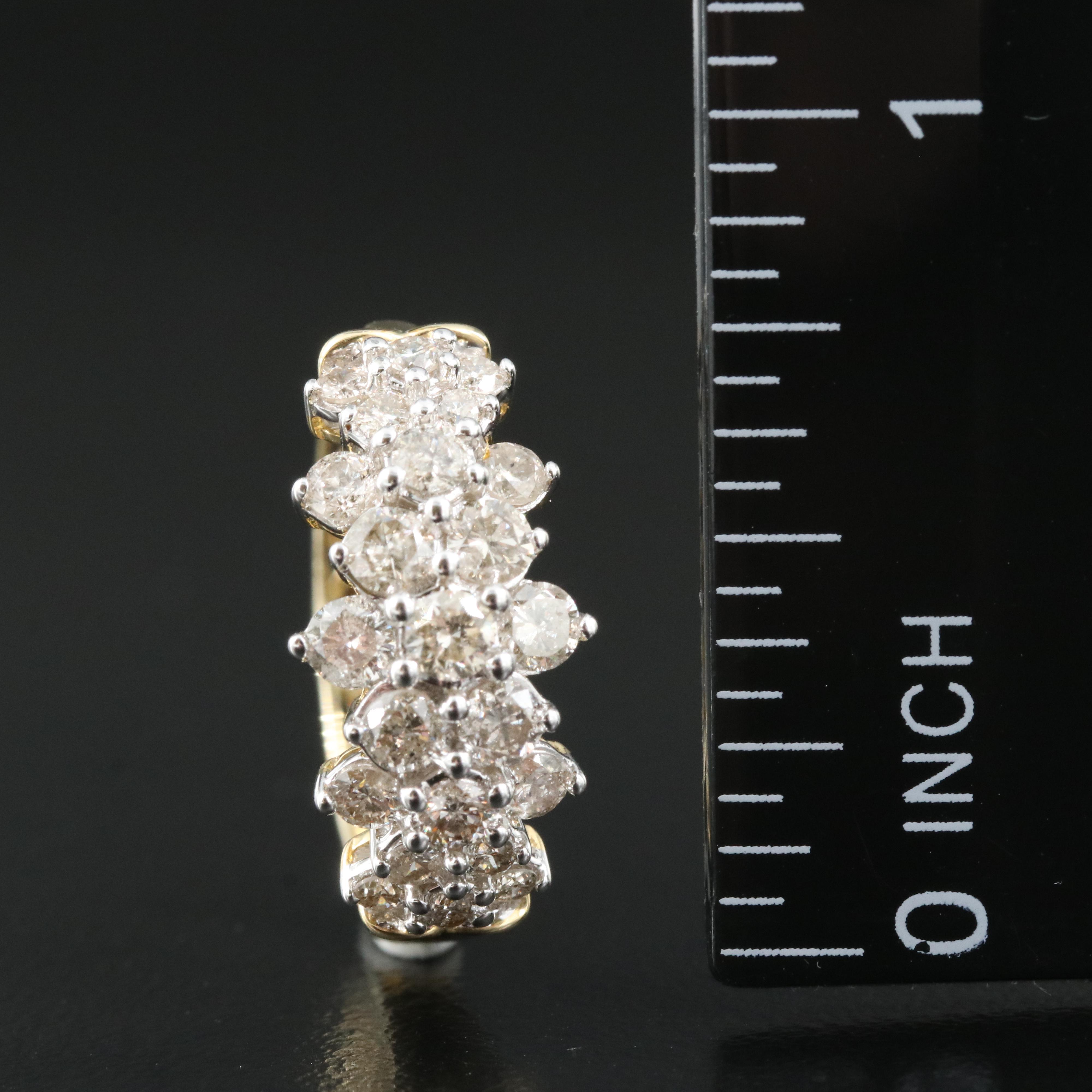 10K 2.00 CTW Diamond Hoop Earrings