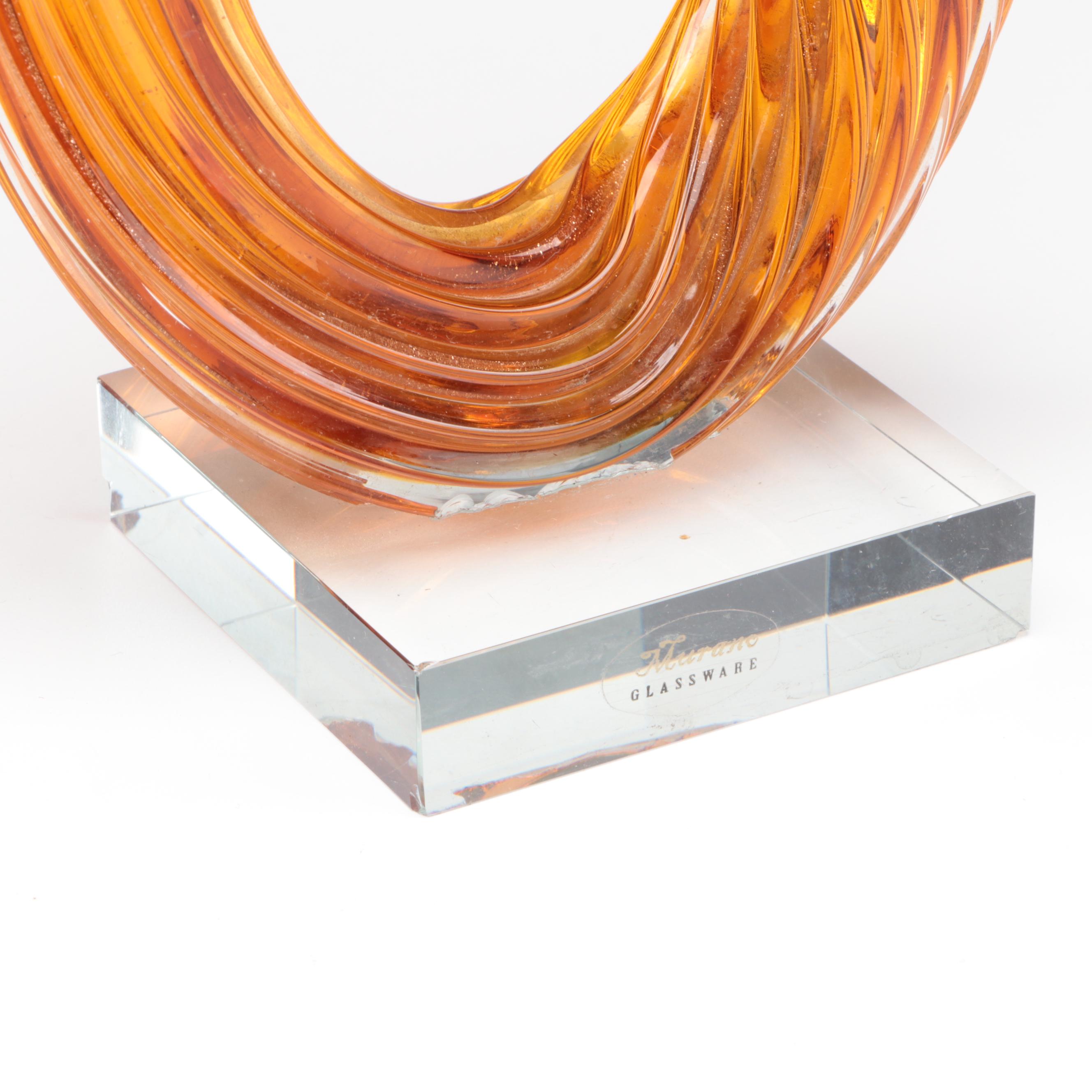 Murano Free Form Glass Sculpture