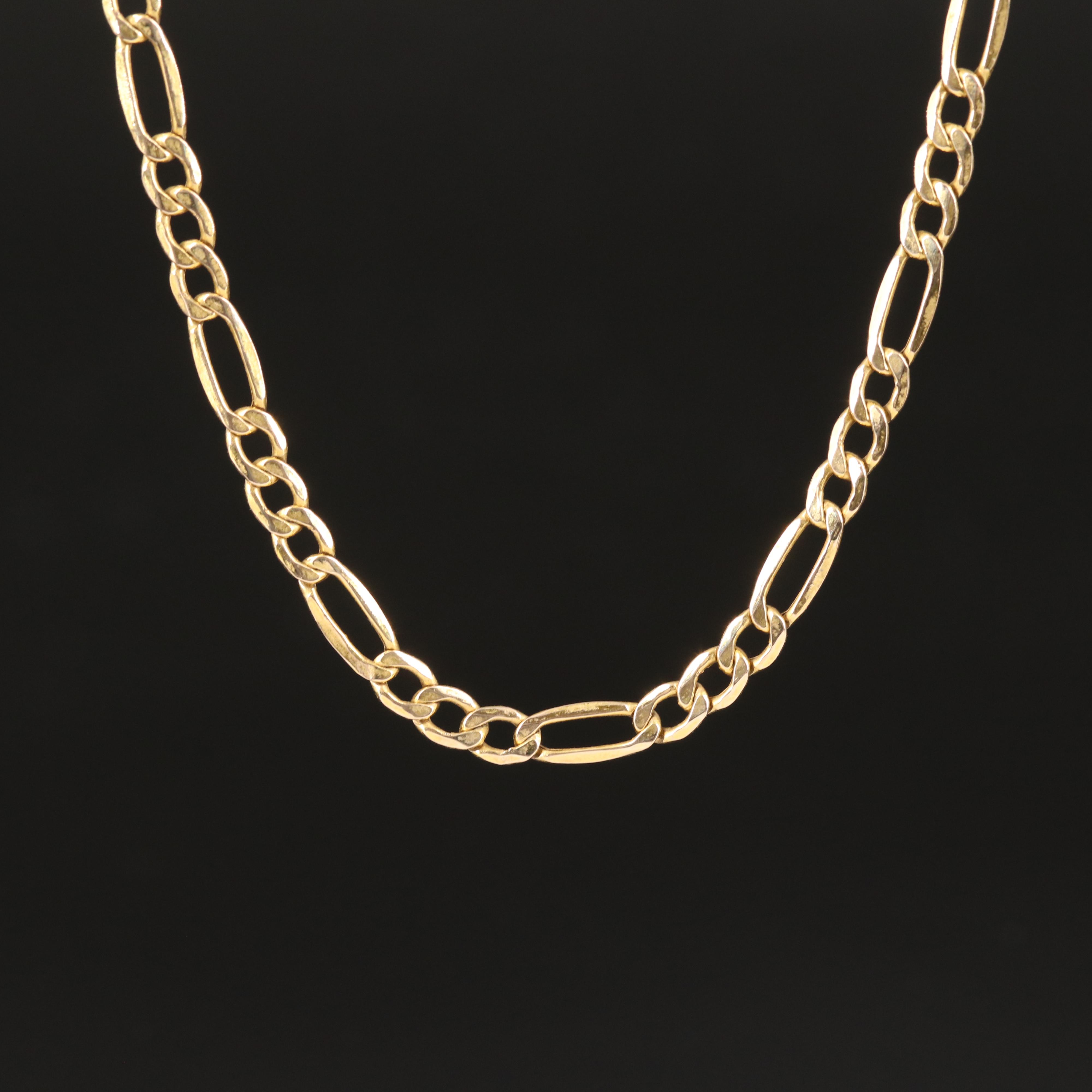 Italian 10K Figaro Chain Necklace