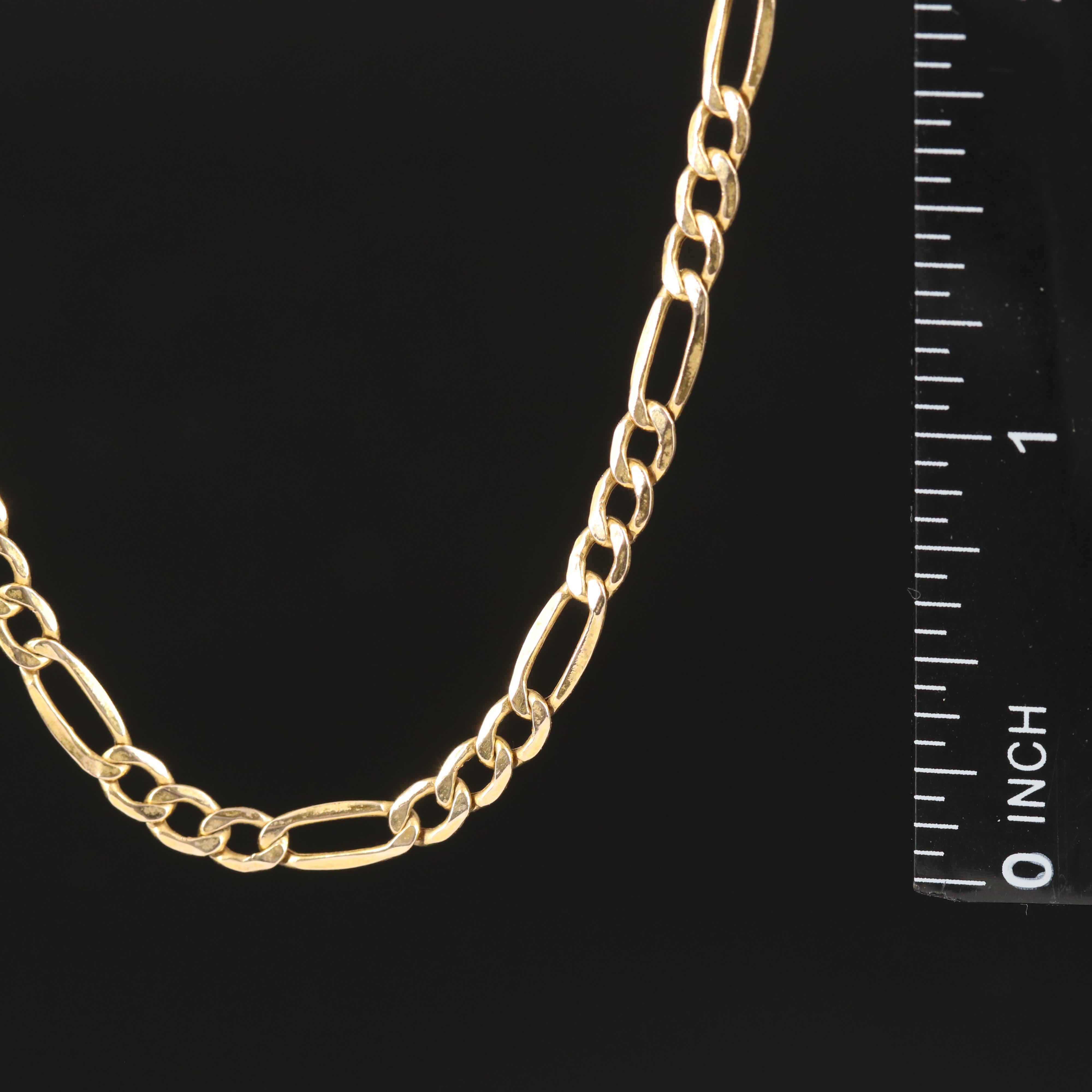 Italian 10K Figaro Chain Necklace