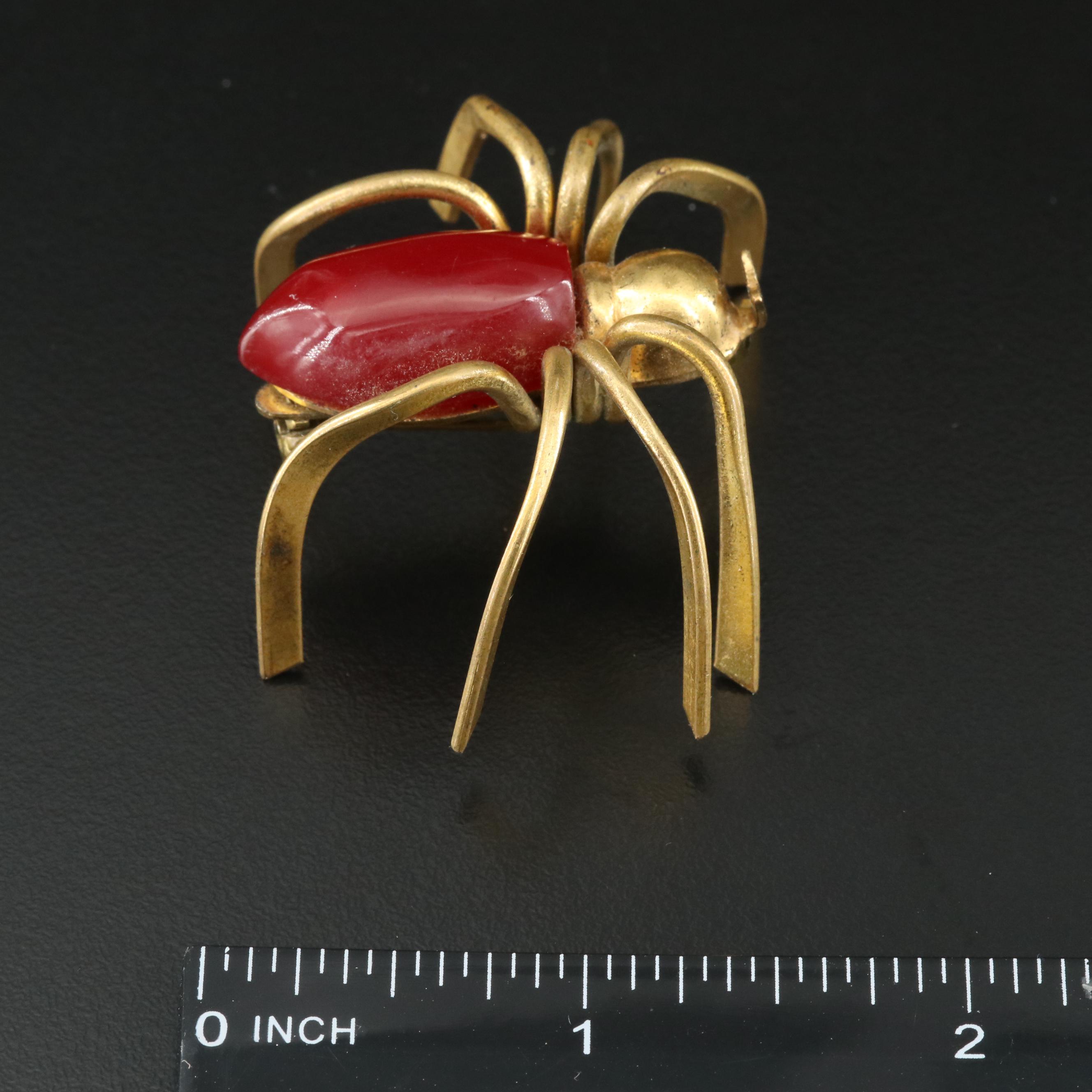 Bakelite Spider Brooch