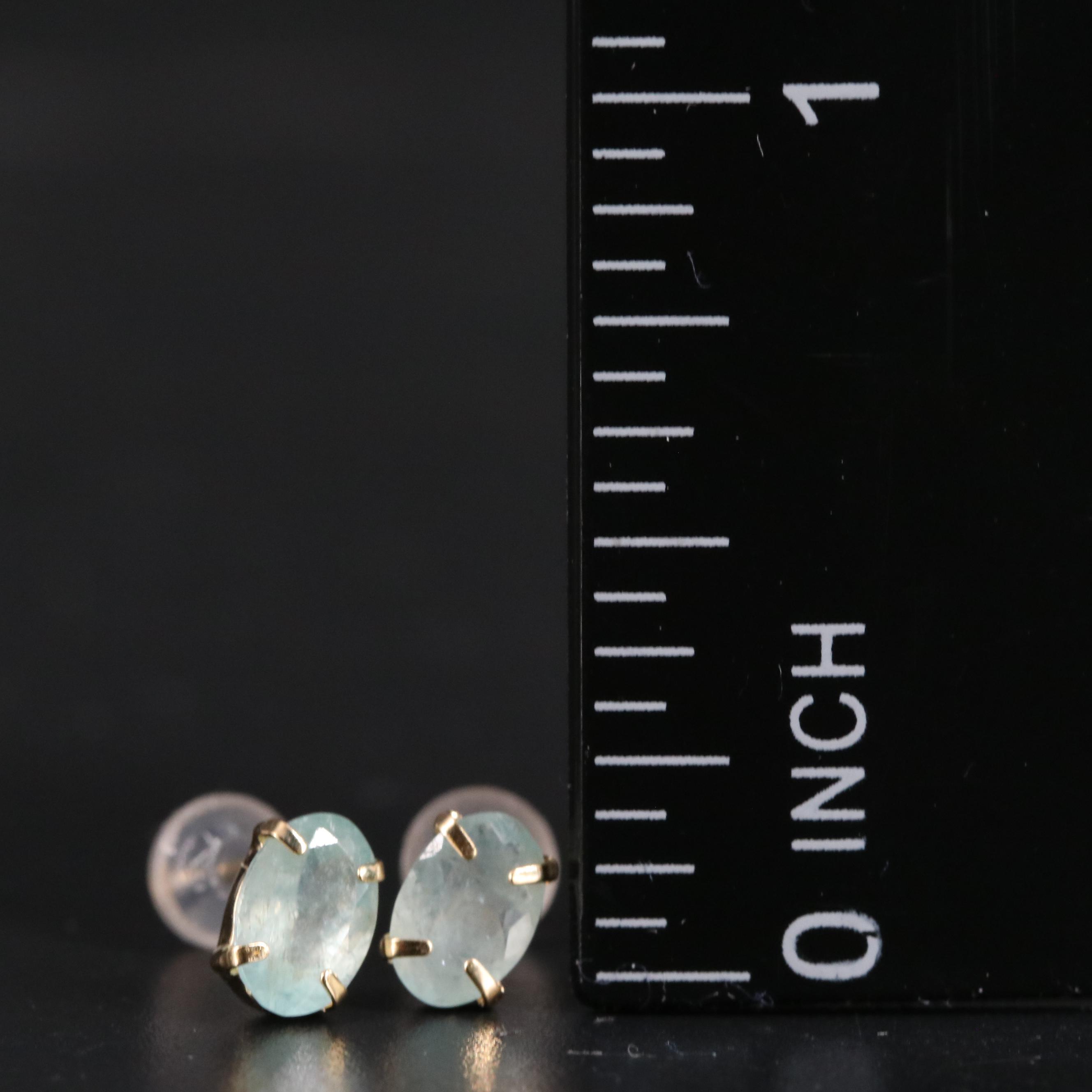 18K Grandidierite Stud Earrings