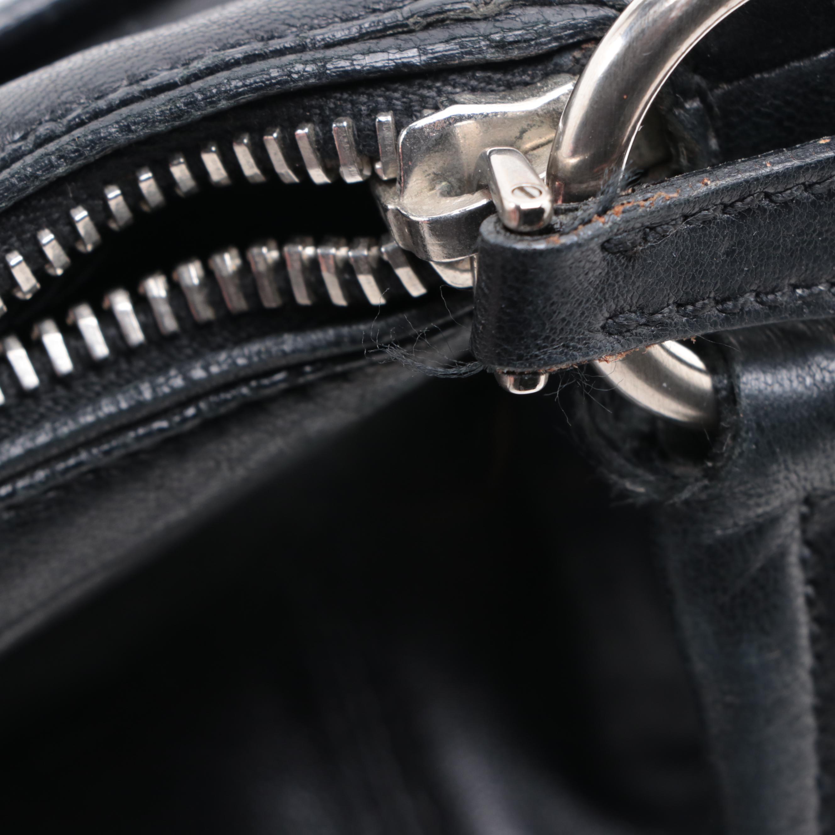 Prada Slim Front-Pocket Shoulder Bag in Black Lambskin Leather