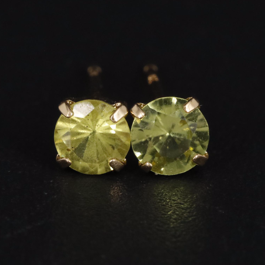 18K Peridot Stud Earrings