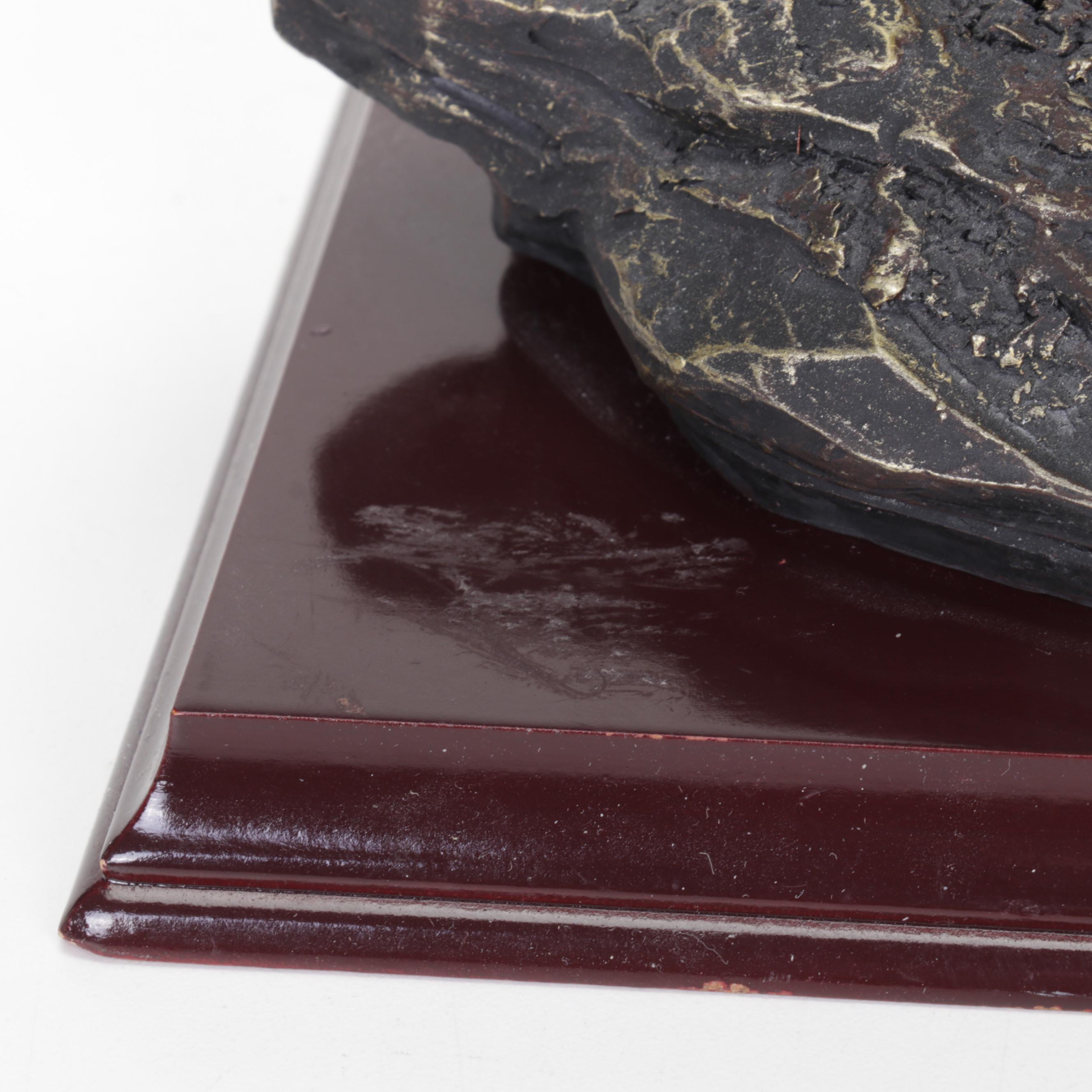 Western Rodeo Bull Rider Cowboy Figurine and Glass Buffalo Paperweight