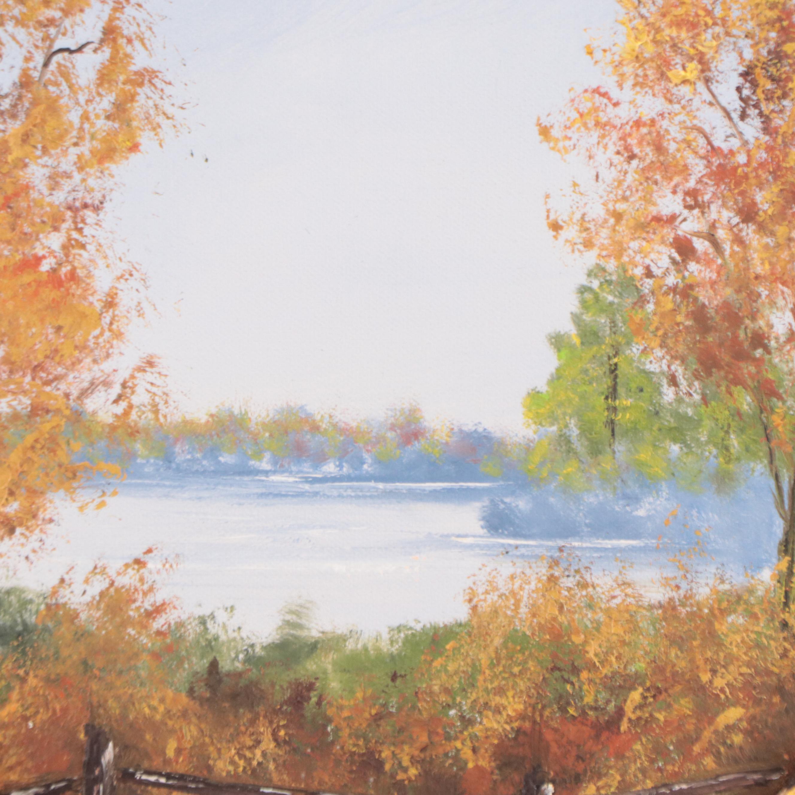 Oil Painting of Wooded Landscape