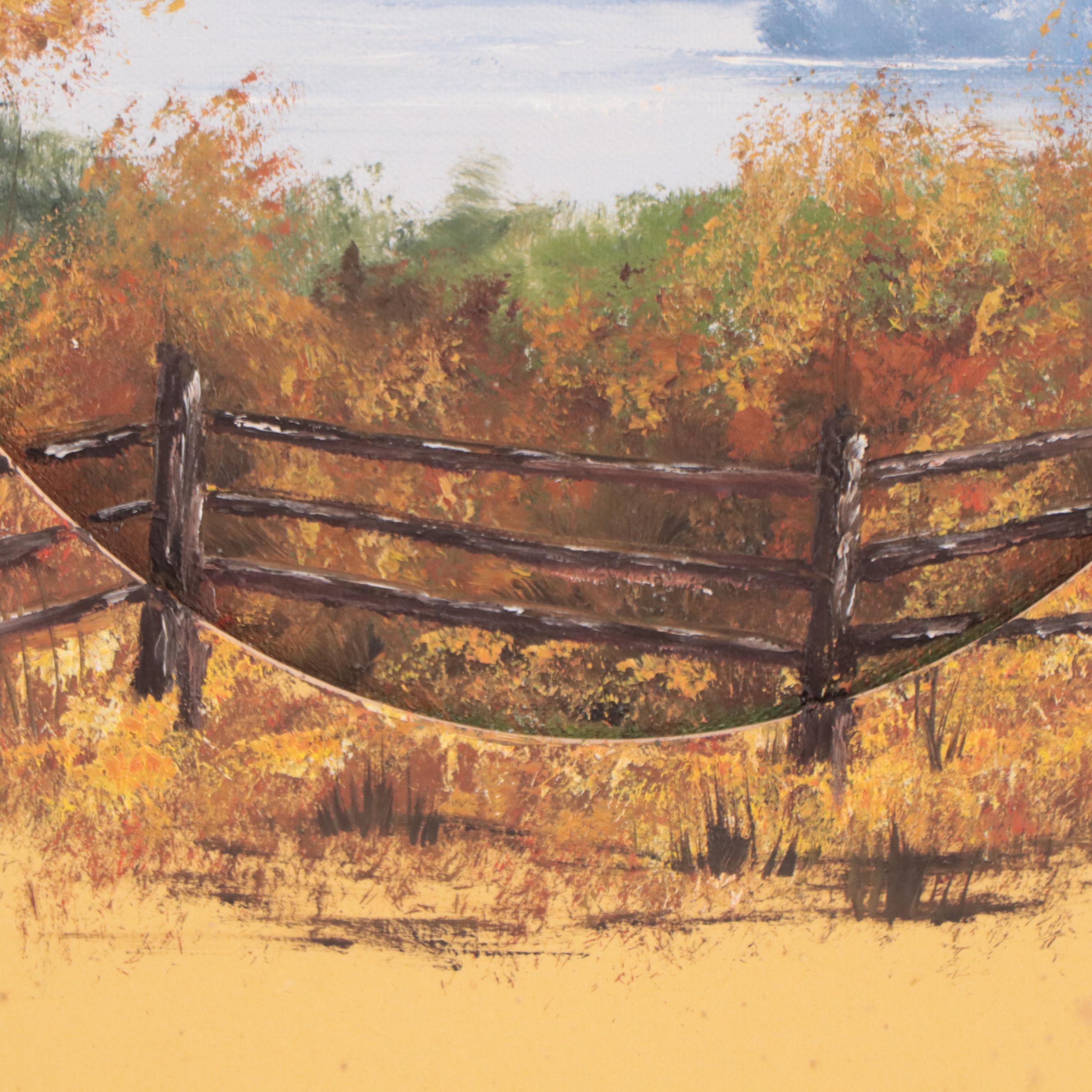 Oil Painting of Wooded Landscape