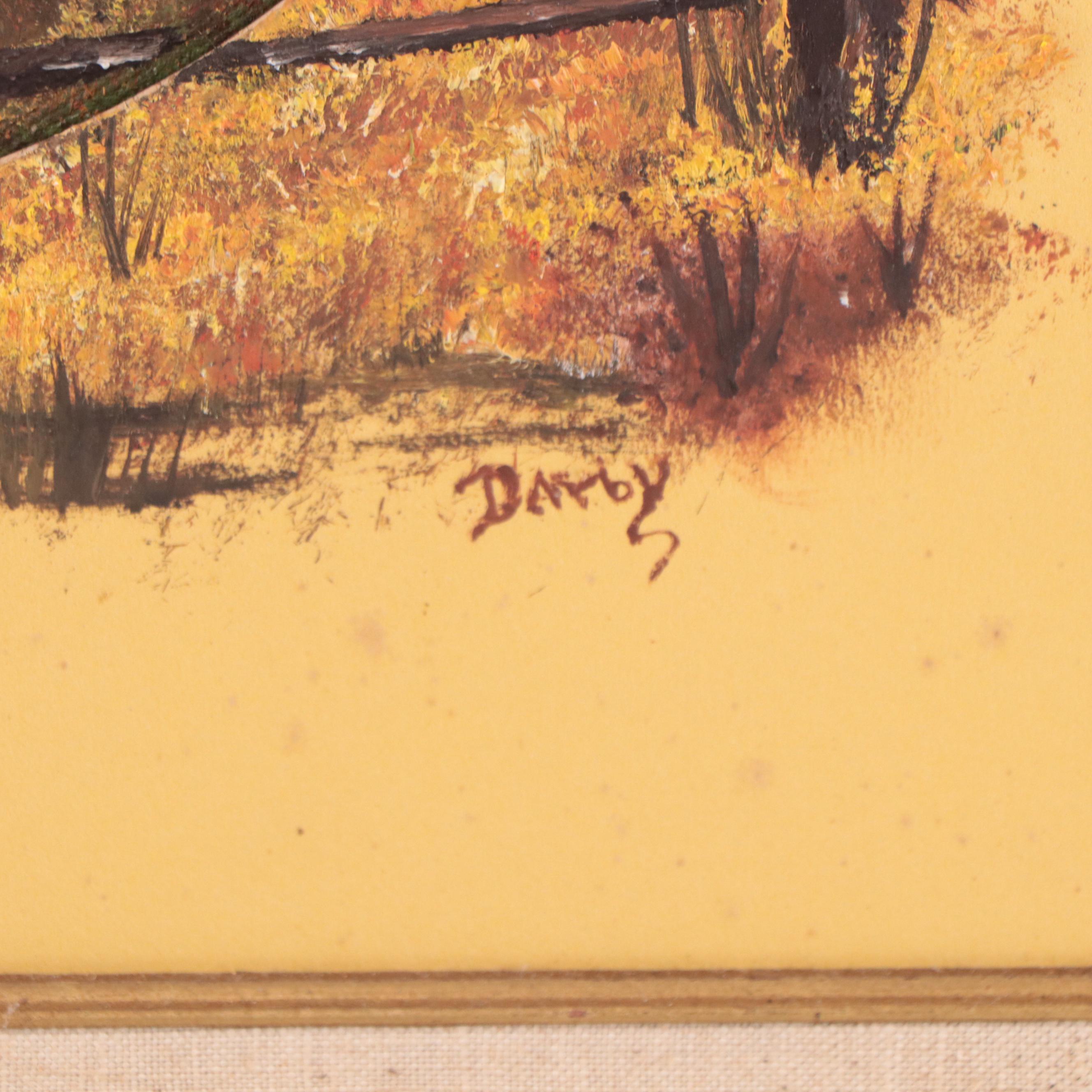 Oil Painting of Wooded Landscape