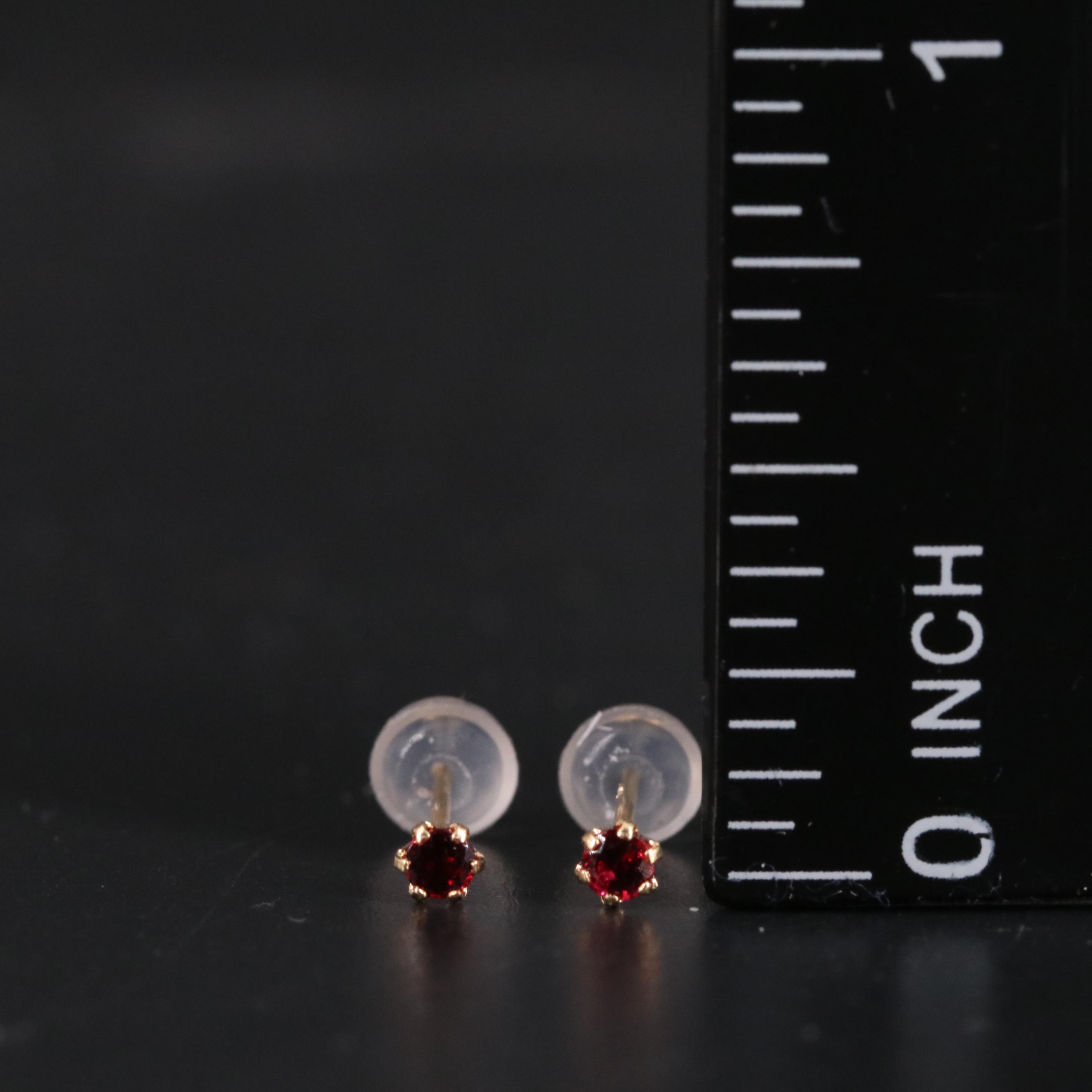 18K Red Spinel Stud Earrings