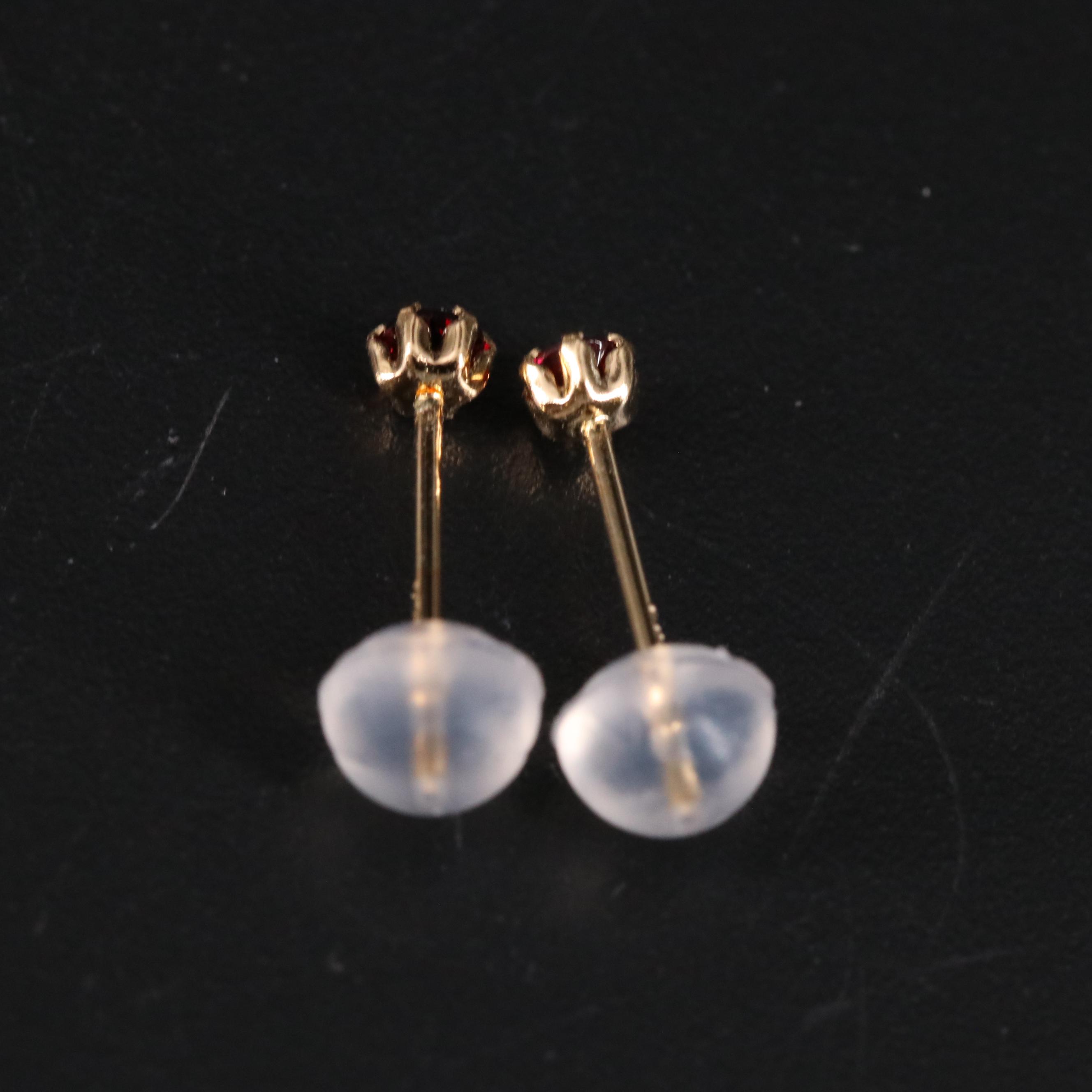 18K Red Spinel Stud Earrings