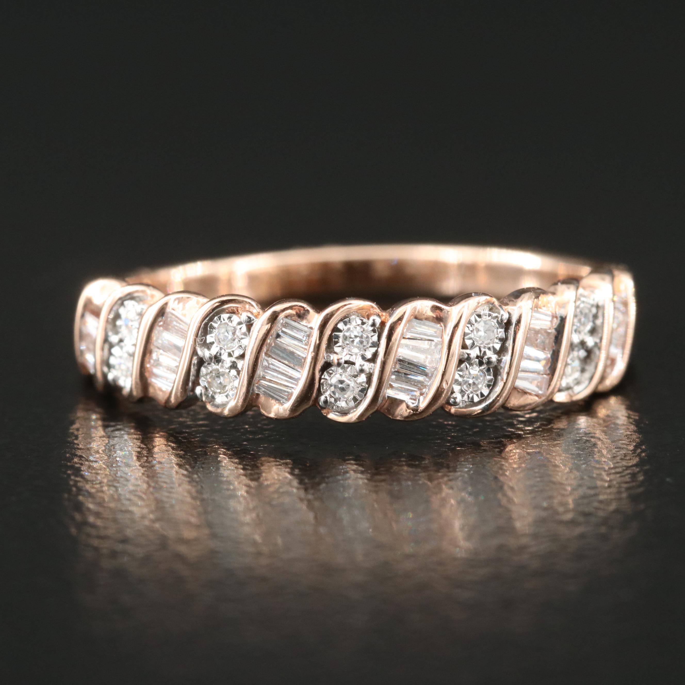 10K Rose Gold 0.25 CTW Diamond Band