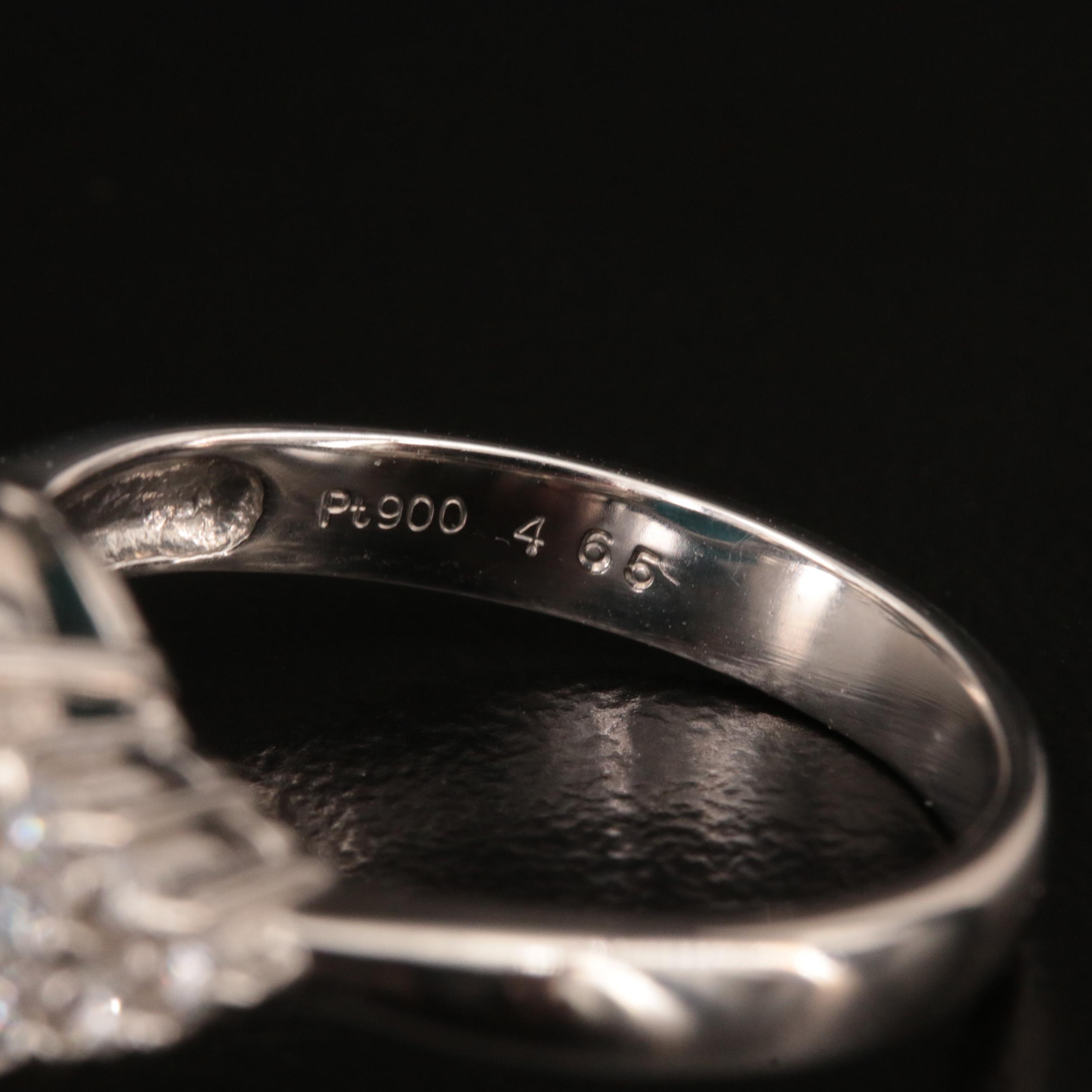 Platinum 4.65 CT Turquoise and Diamond Ring