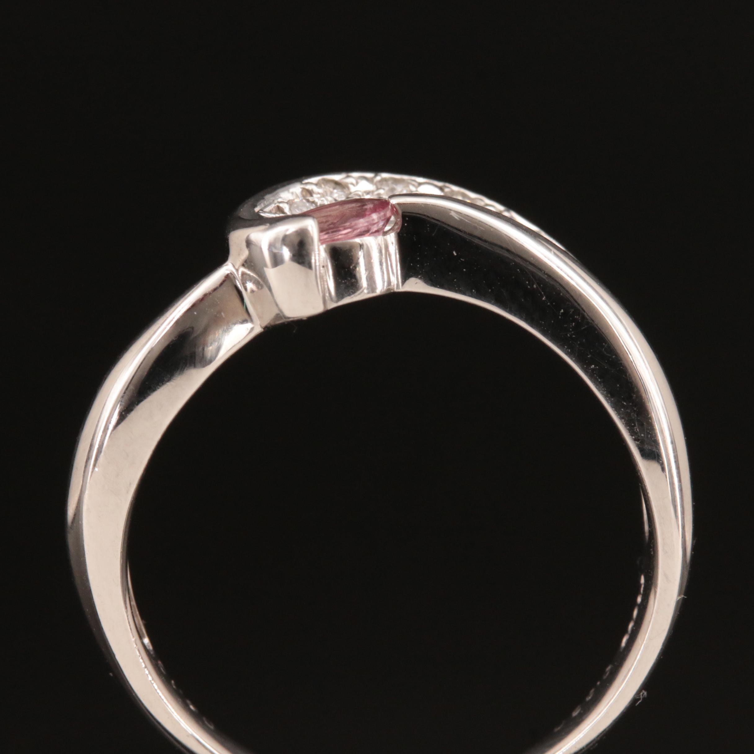 Platinum Pink Sapphire and Diamond Ring