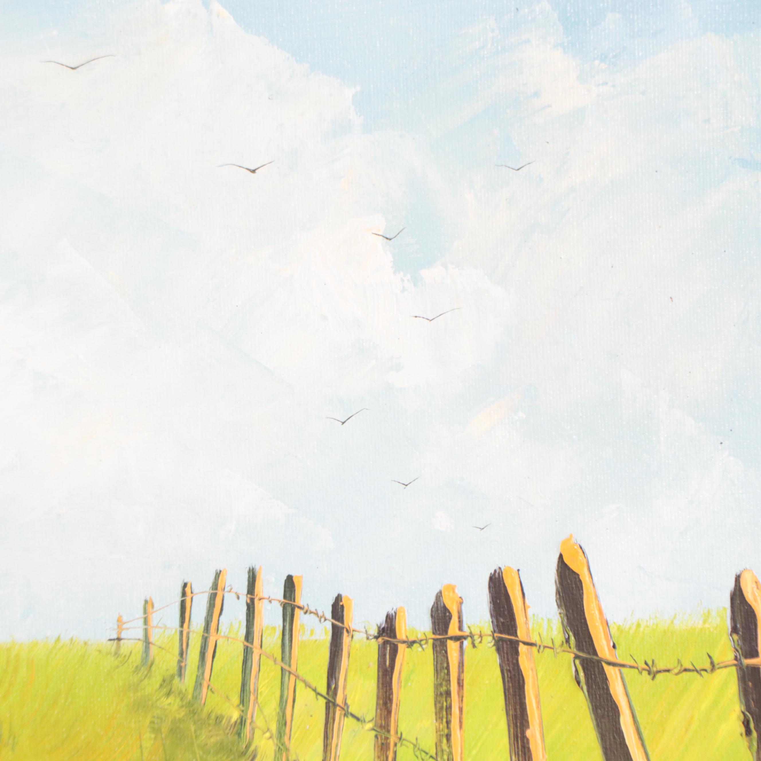 W. Sherman Oil Painting of Pastoral Landscape