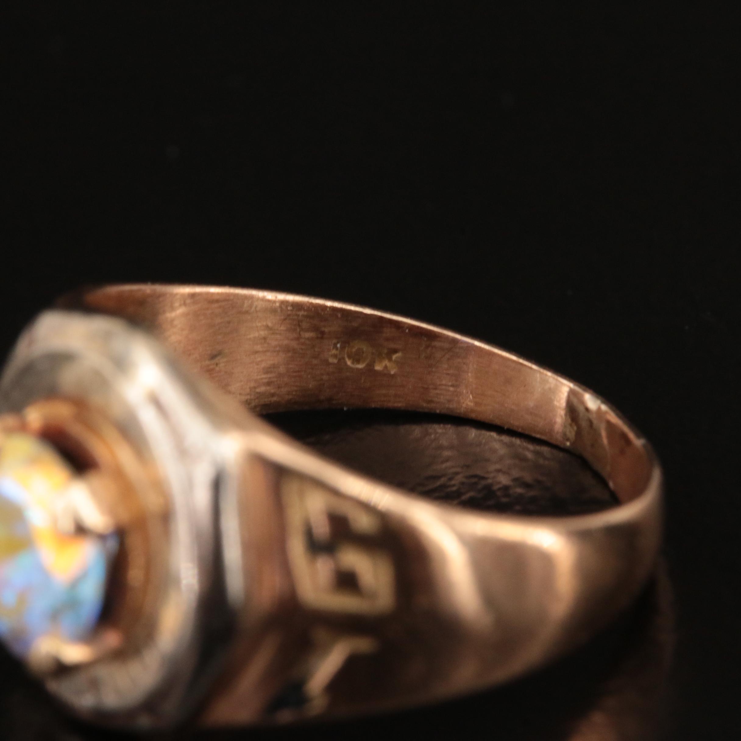 10K Cubic Zirconia Class Ring