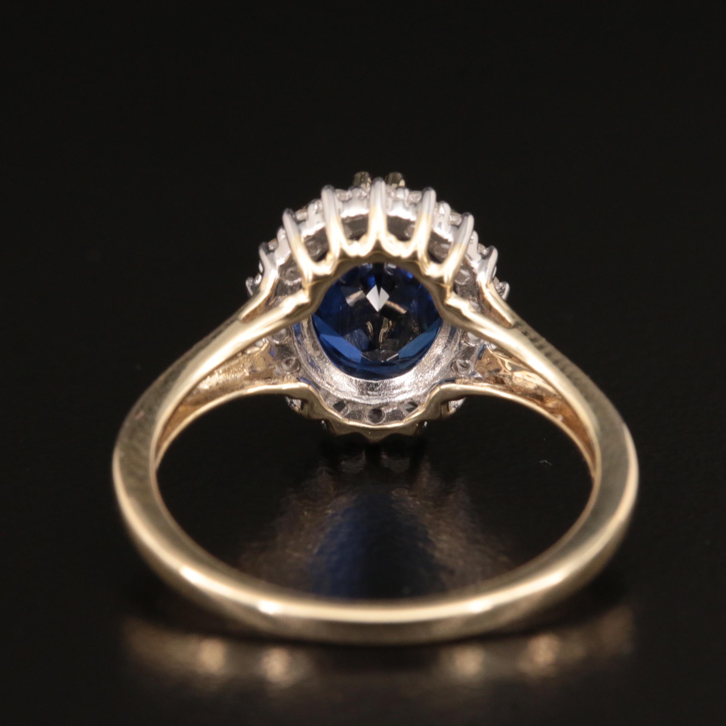 10K Sapphire and White Sapphire Ring