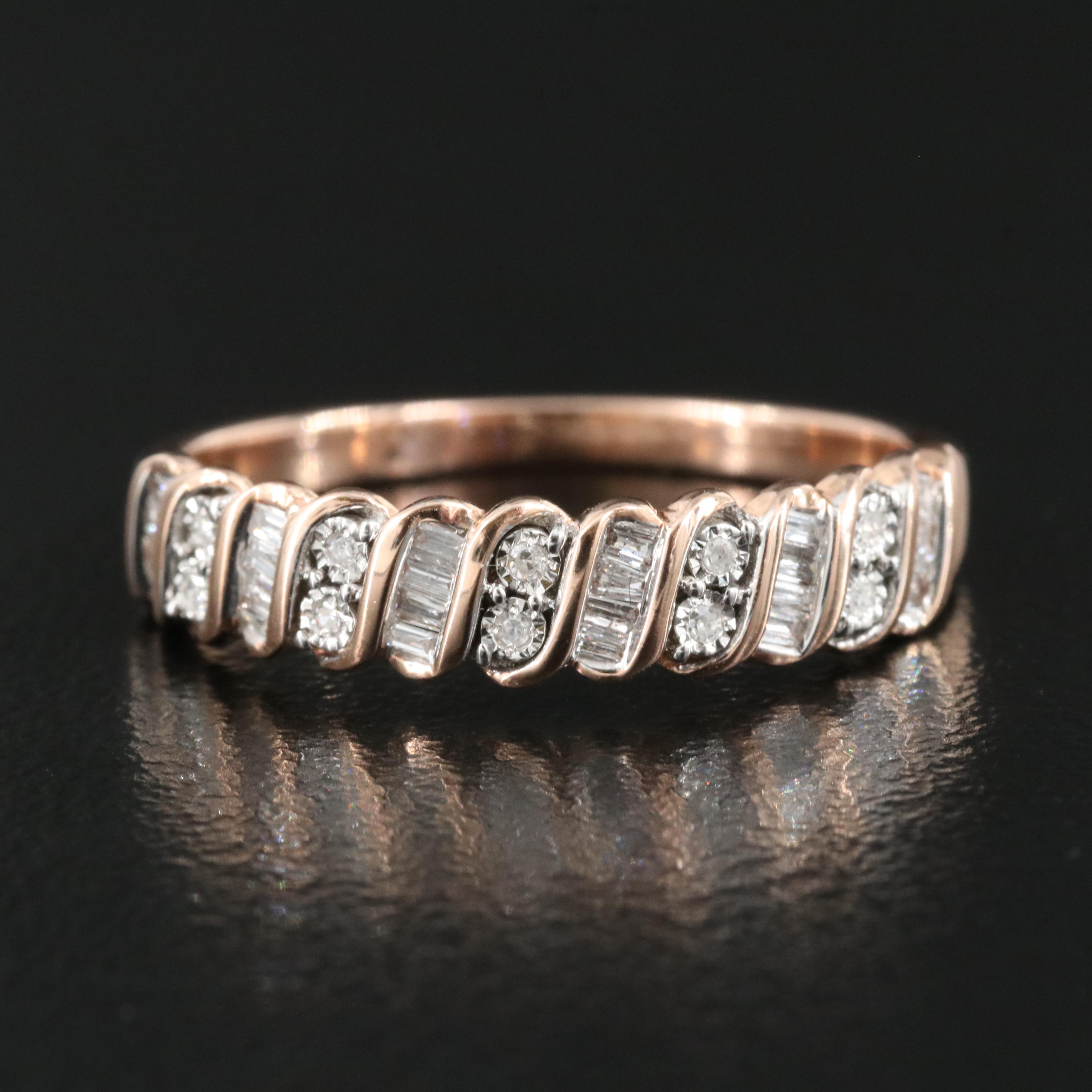 10K Rose Gold 0.25 CTW Diamond Band