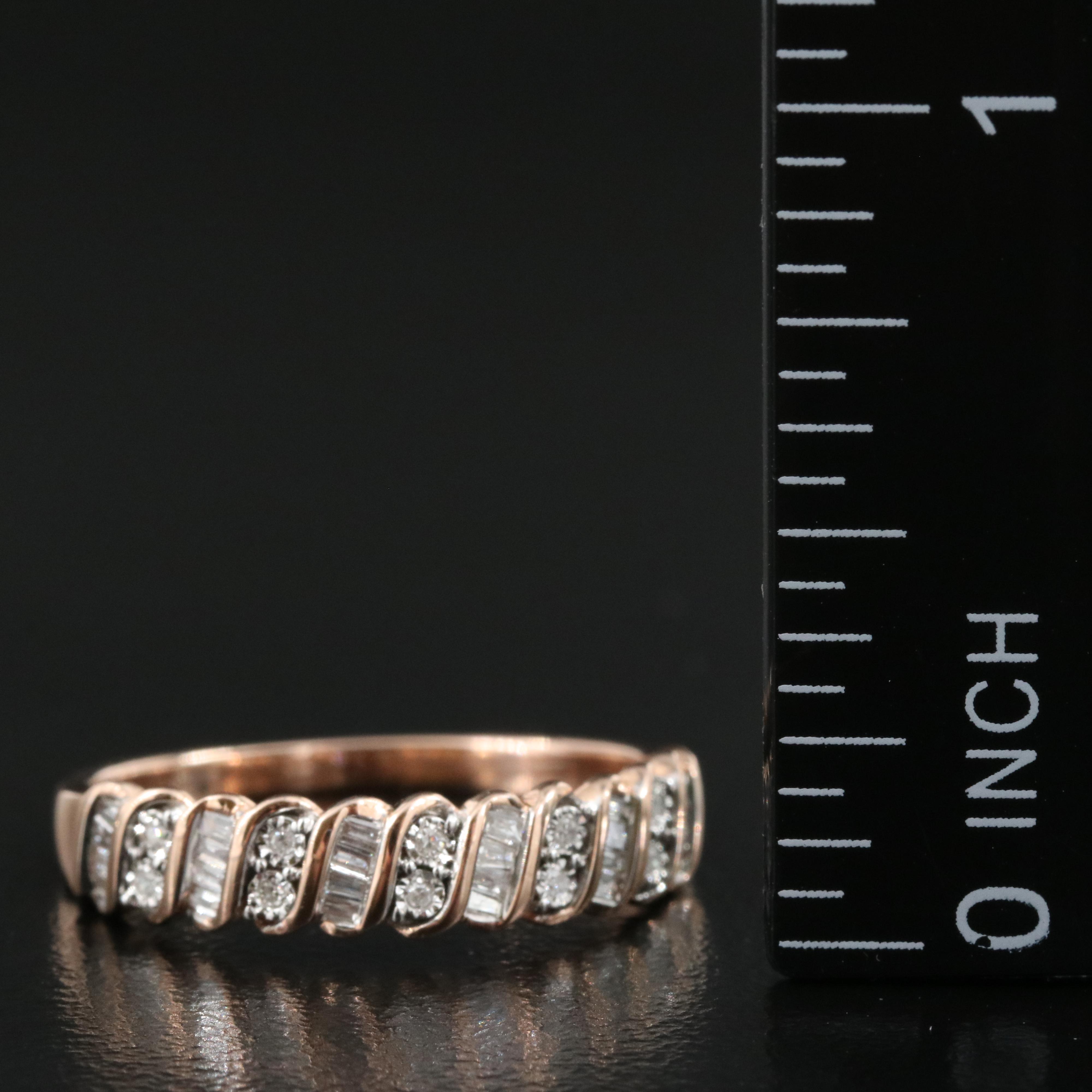 10K Rose Gold 0.25 CTW Diamond Band