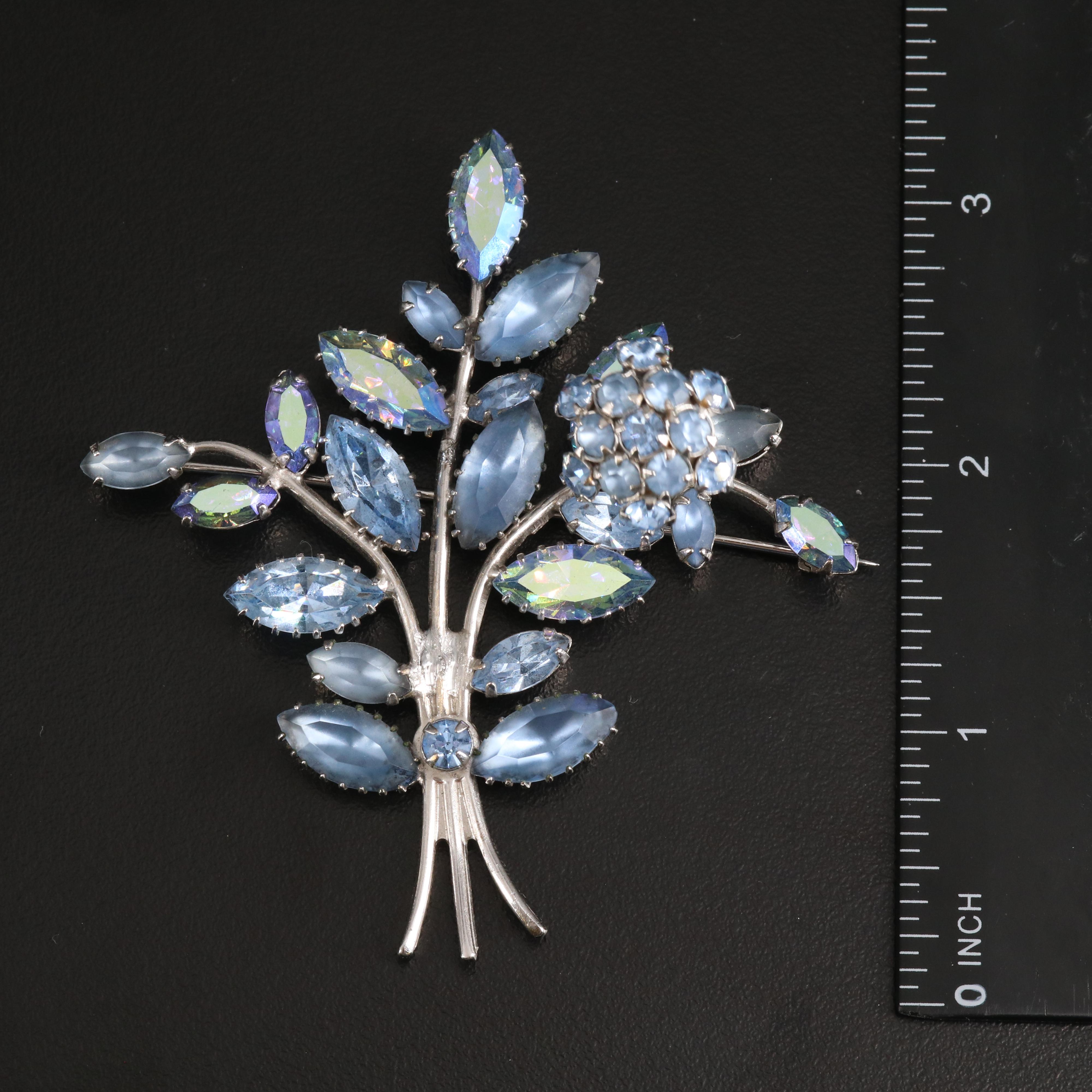 Trembler Brooch Featured in Collection of Assorted Vintage Rhinestone Jewelry