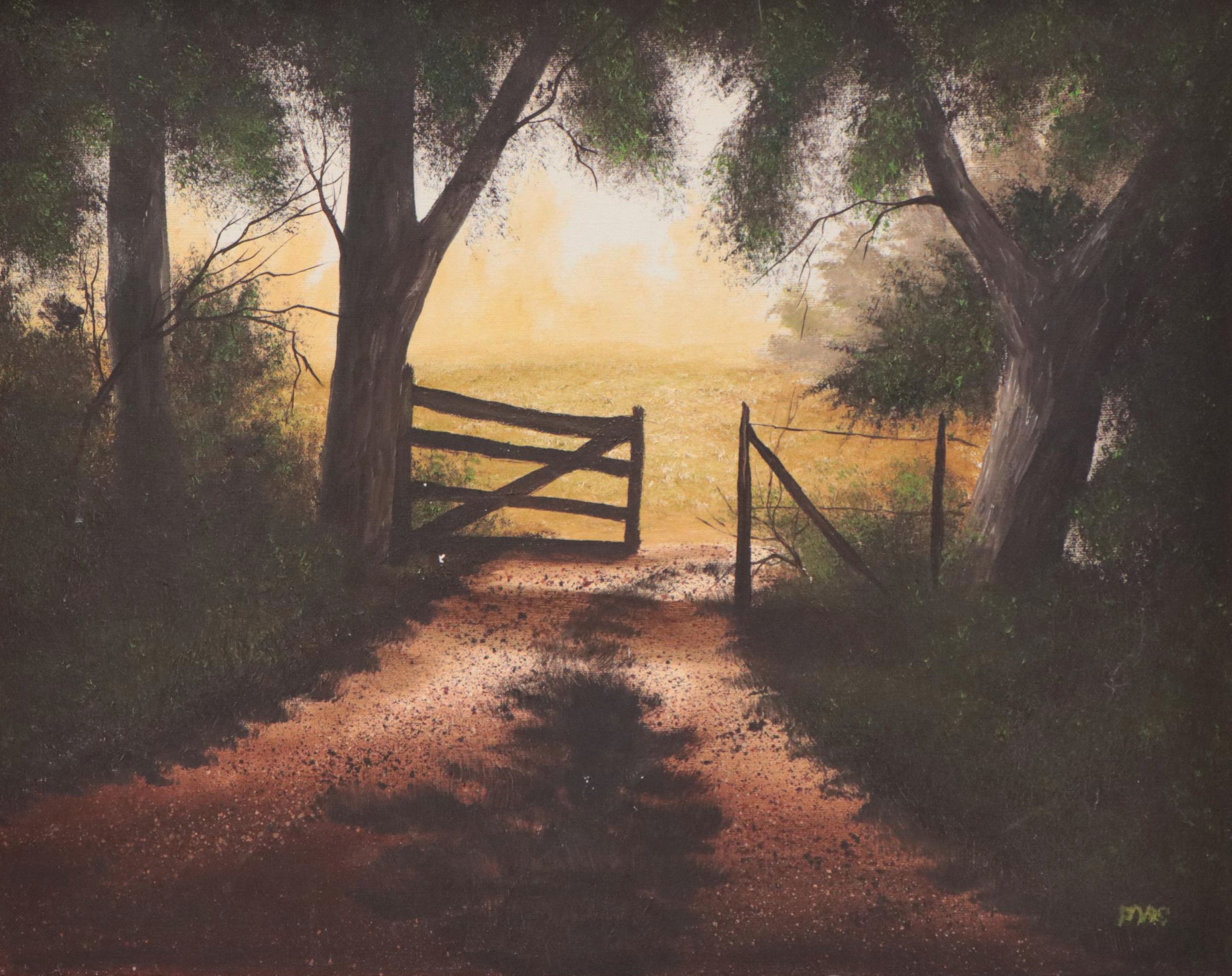 Acrylic Painting of Wooded Gate