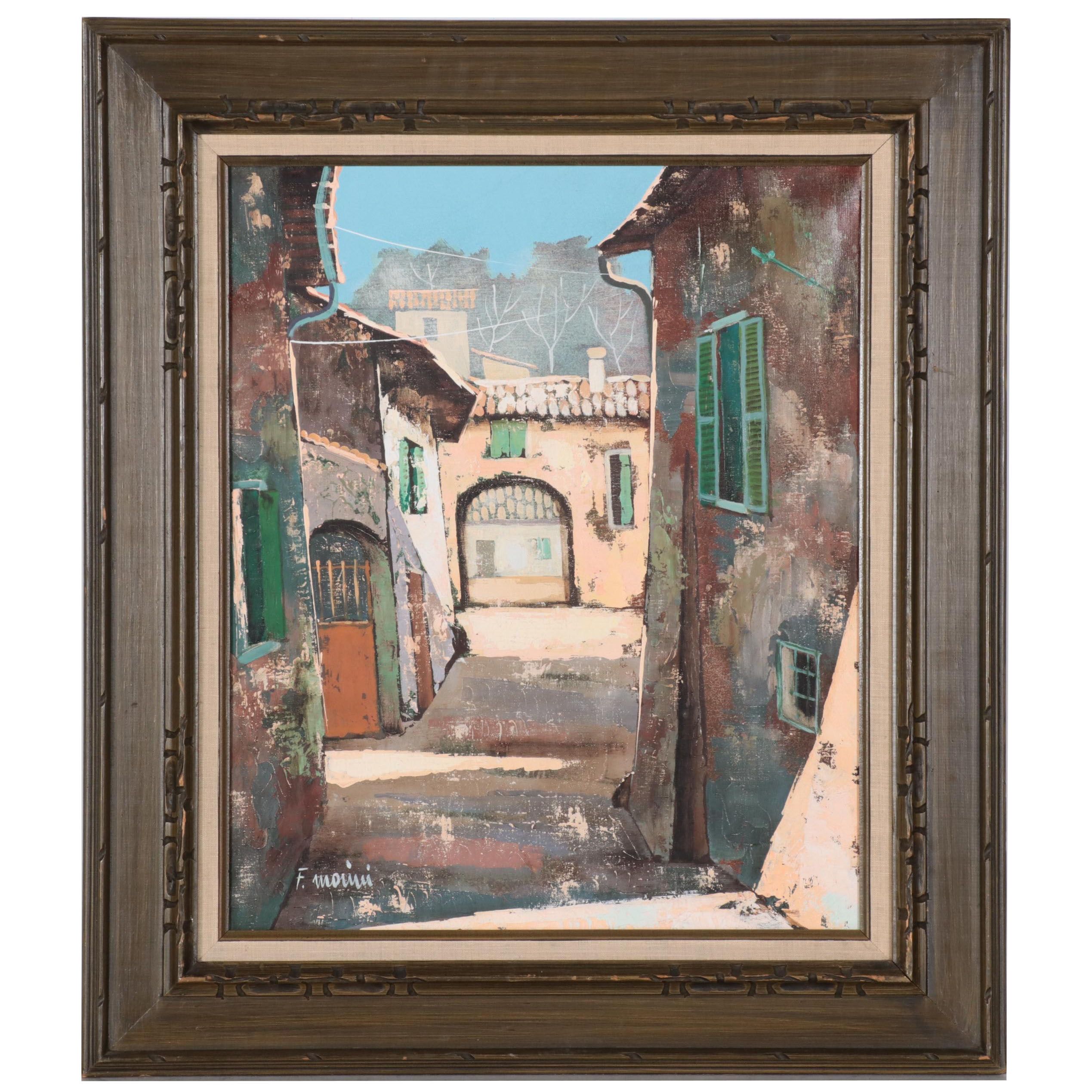 European Village Scene Oil Painting