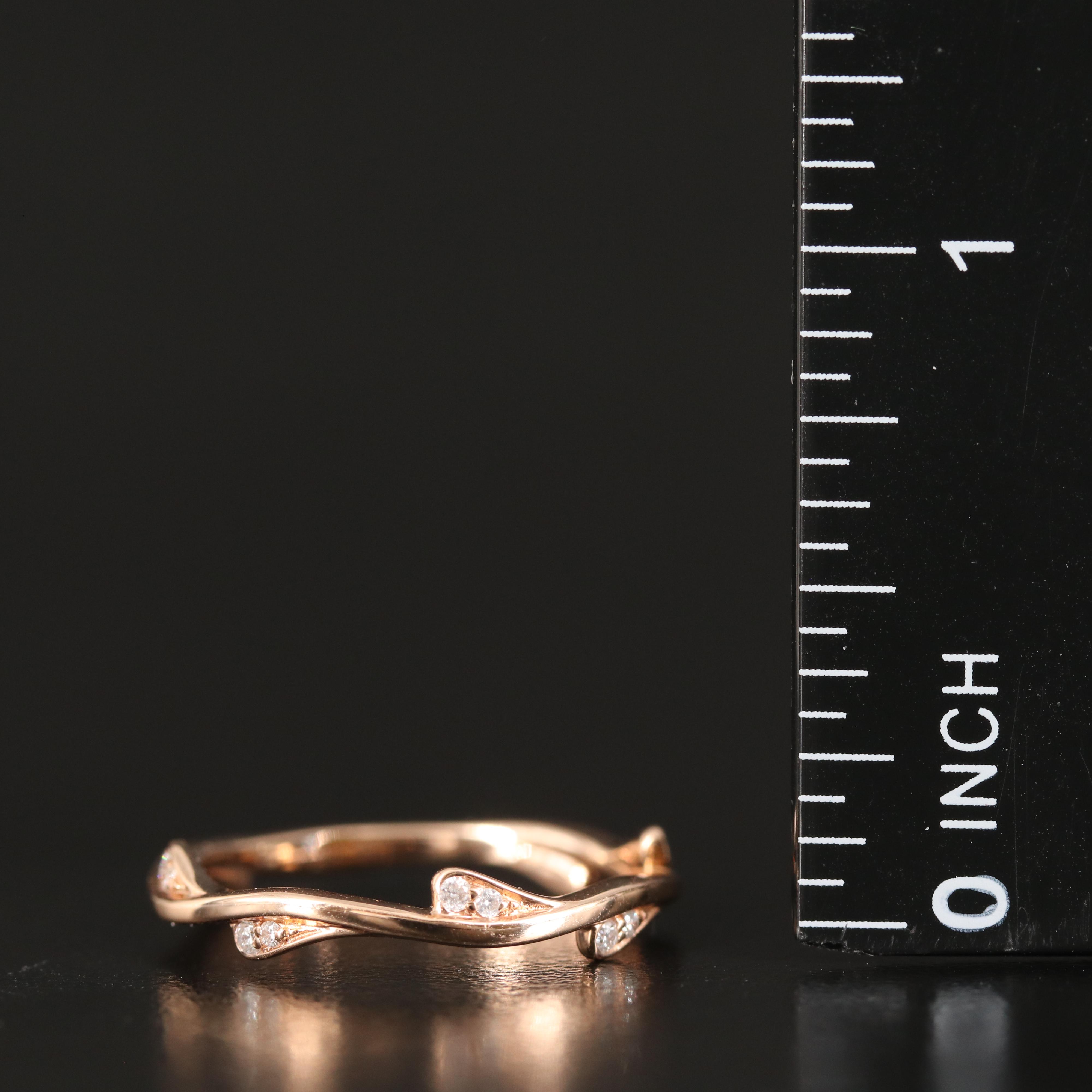 14K Rose Gold 0.10 CTW Diamond Vine Band