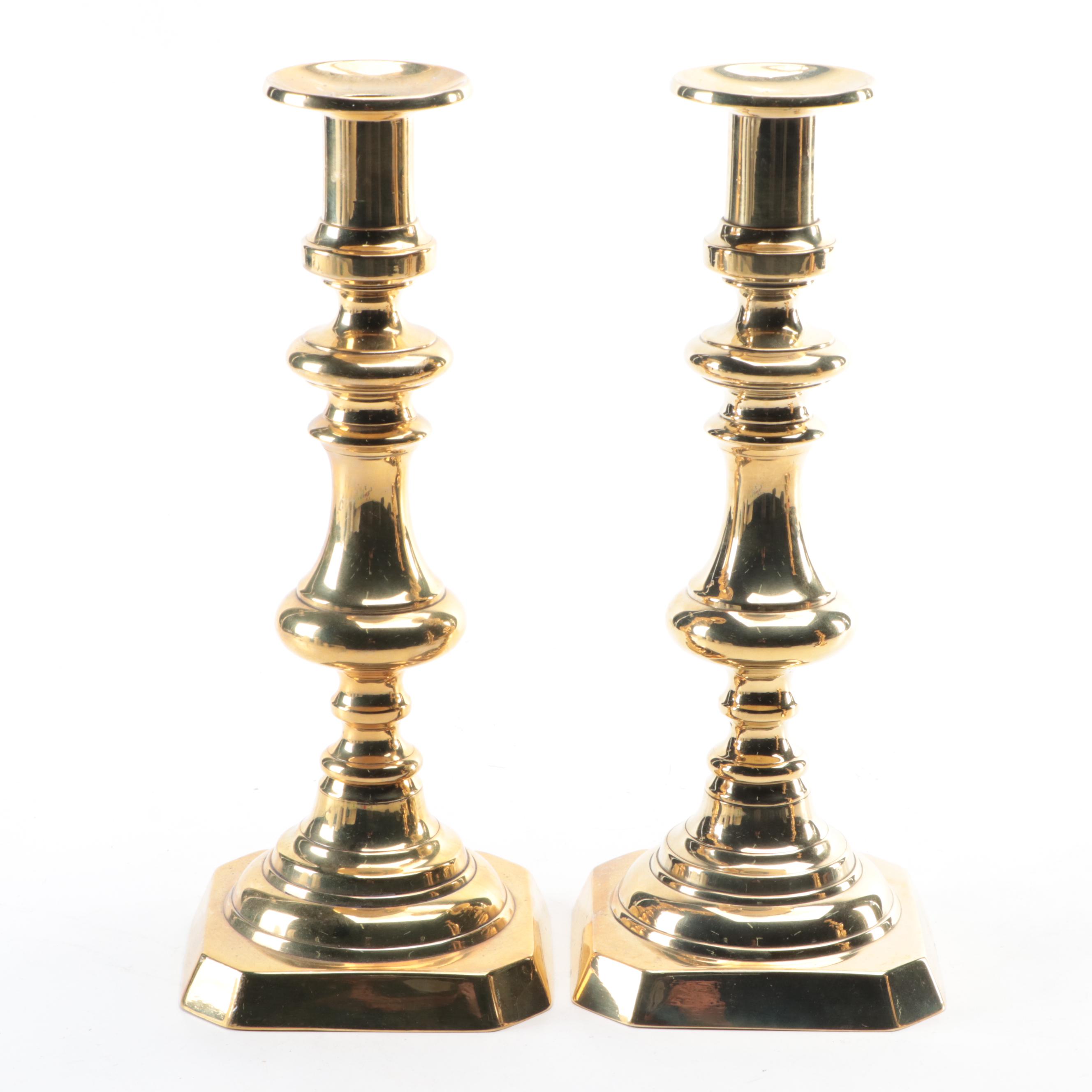 English Brass The Queen of Diamonds and Other Brass Candlesticks