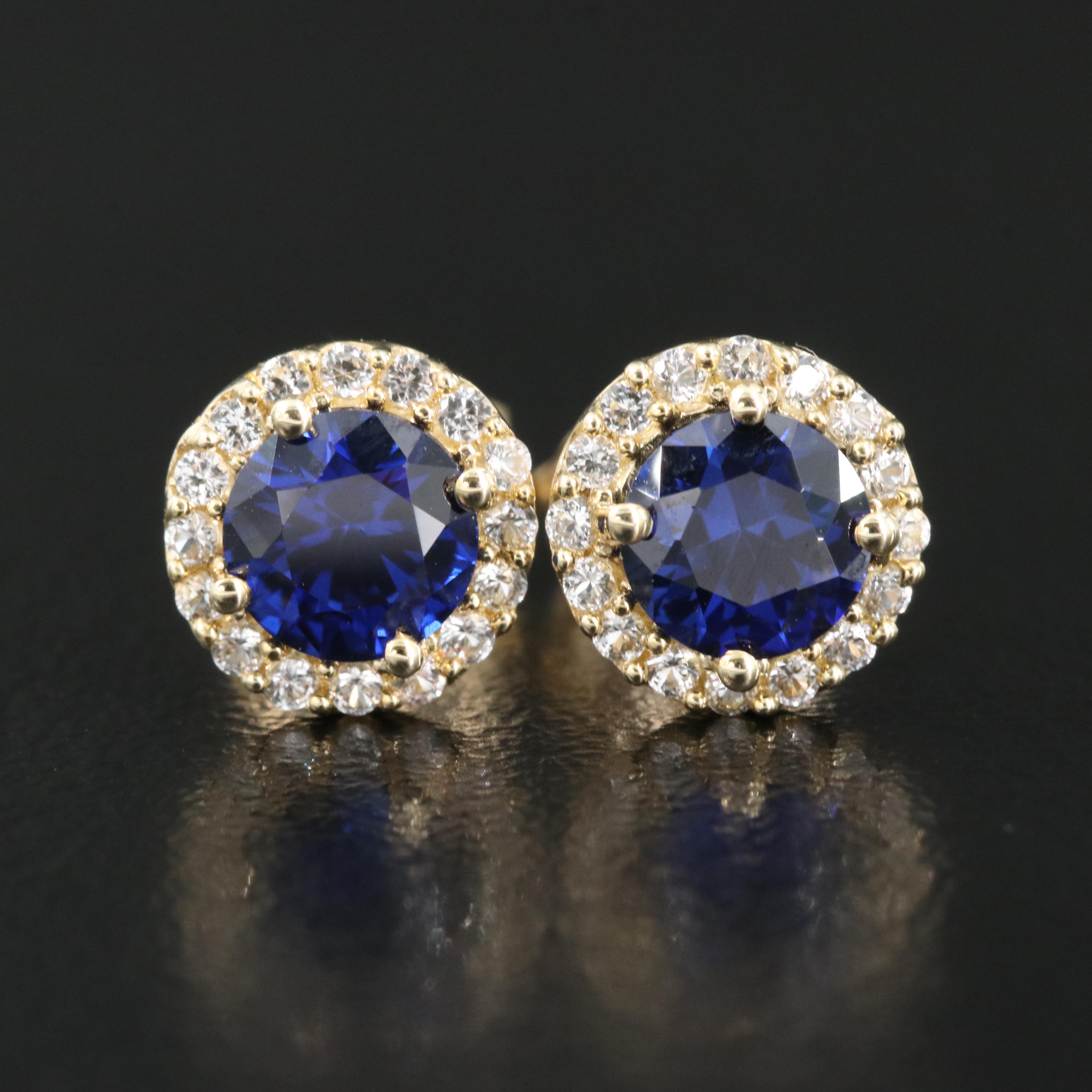 10K Sapphire Stud Earrings