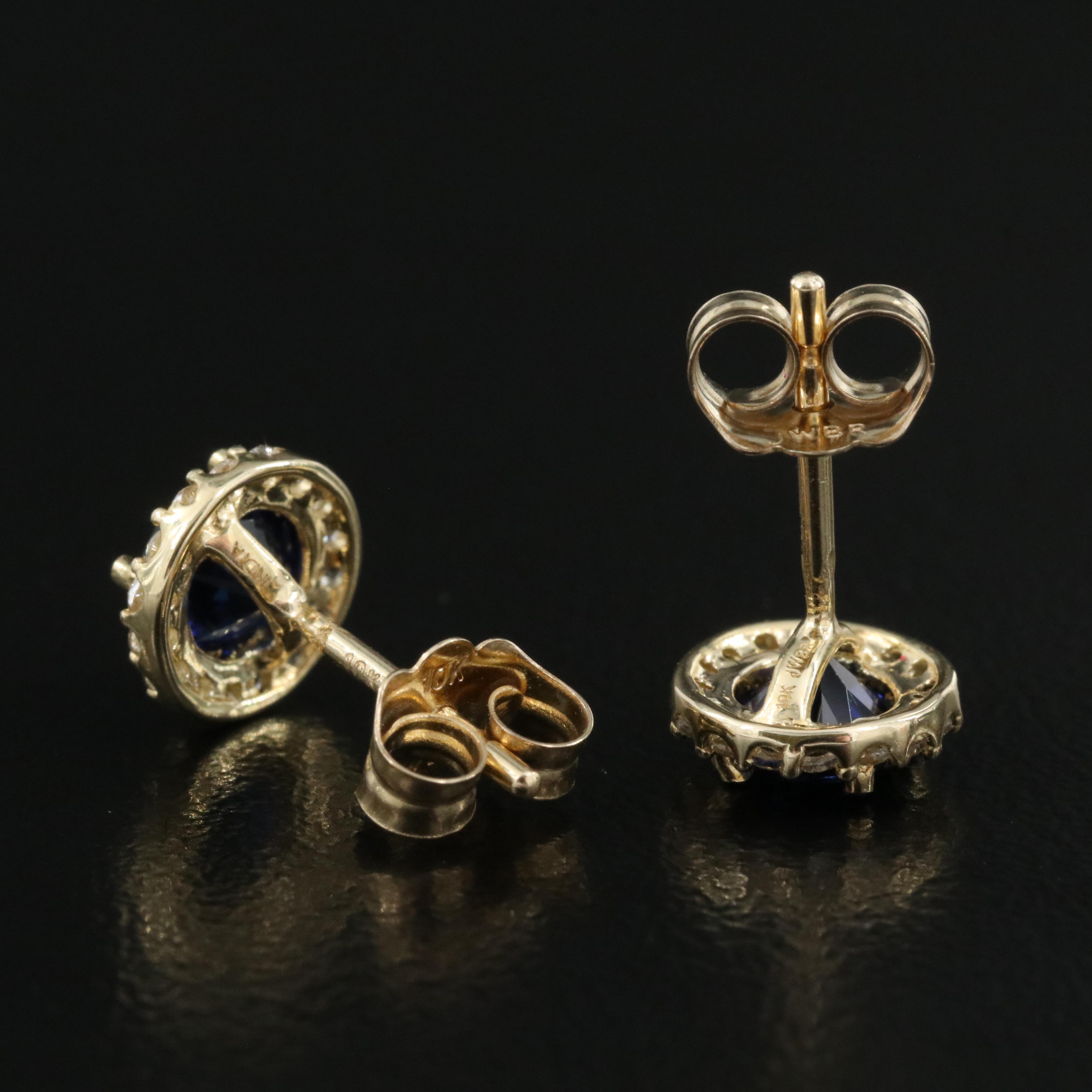 10K Sapphire Stud Earrings
