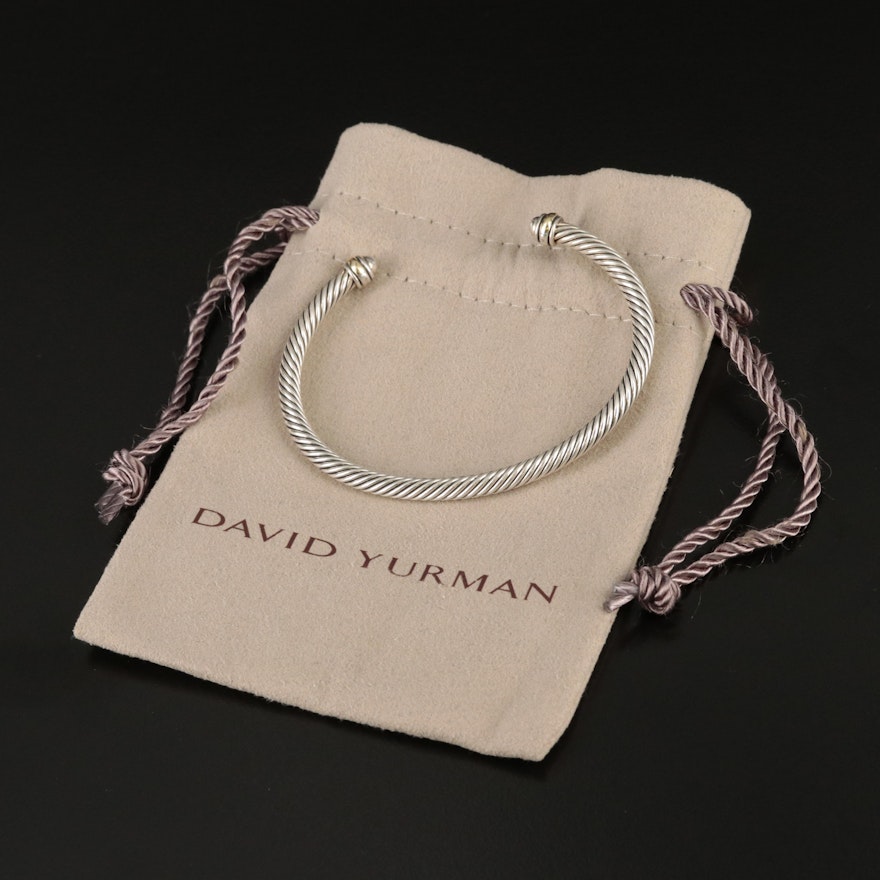 David Yurman "Cable Classics" Sterling Cuff with 18K Accents