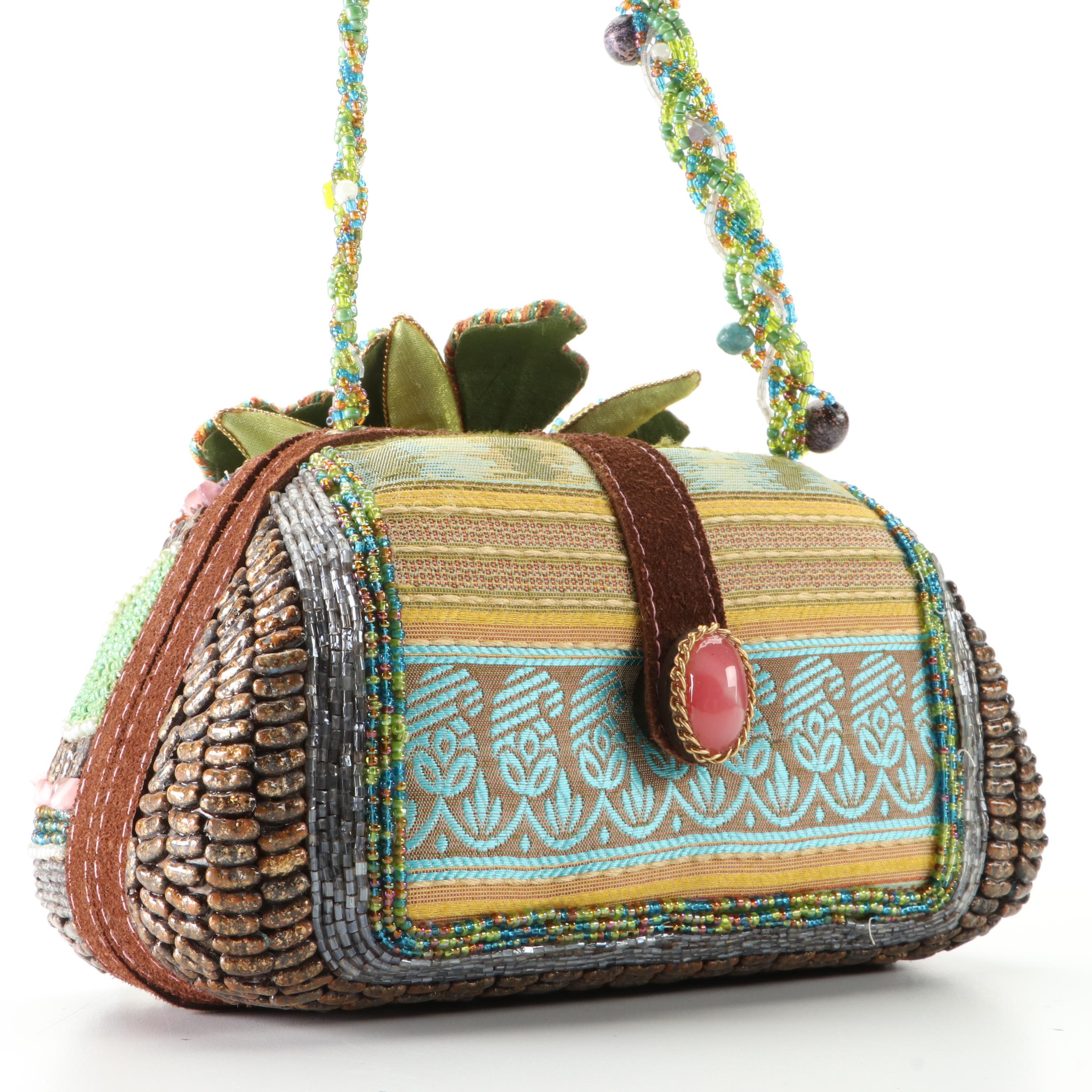 Mary Frances Embellished Floral Shoulder Bag