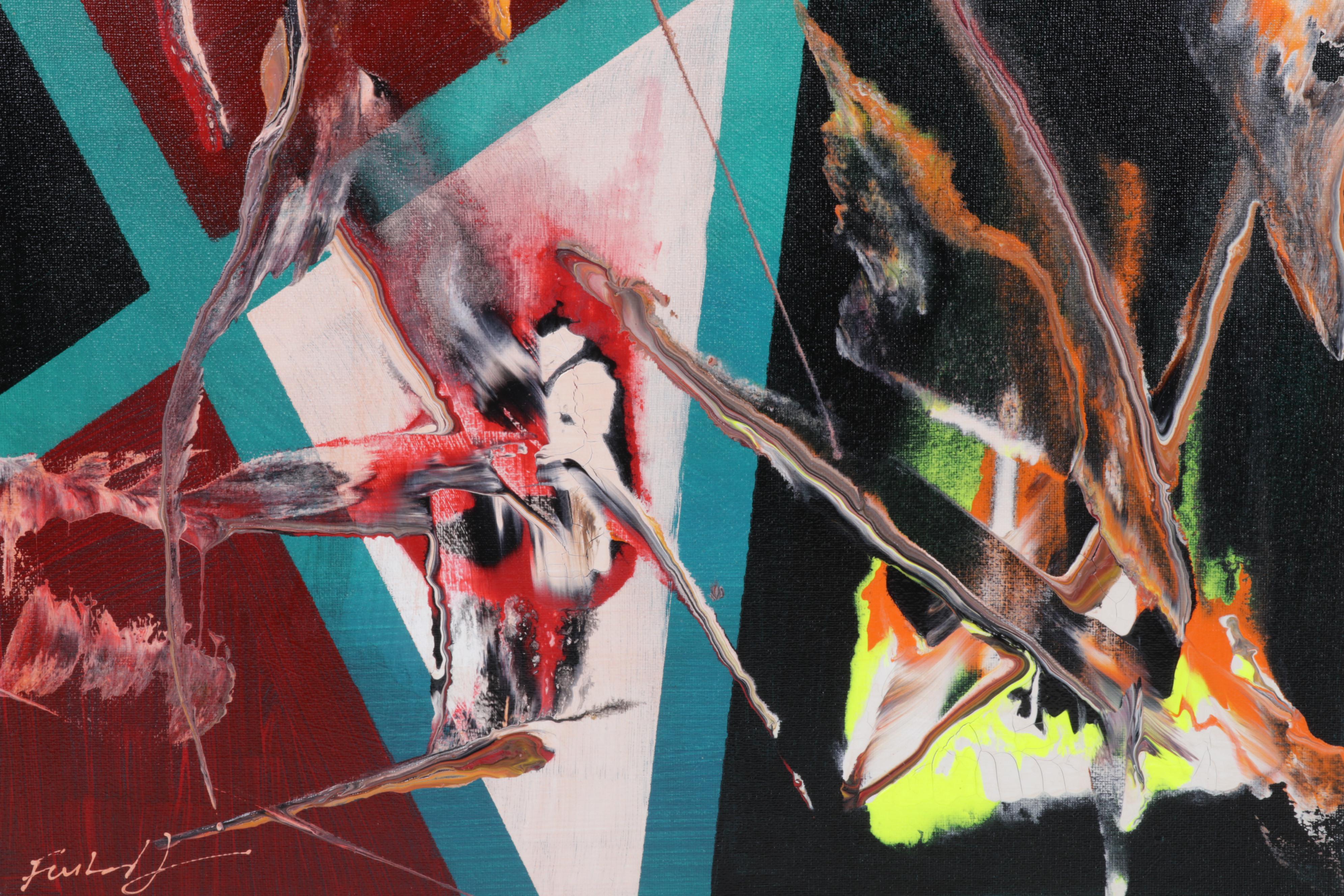 Farshad Lanjani Abstract Acrylic Painting, 21st Century