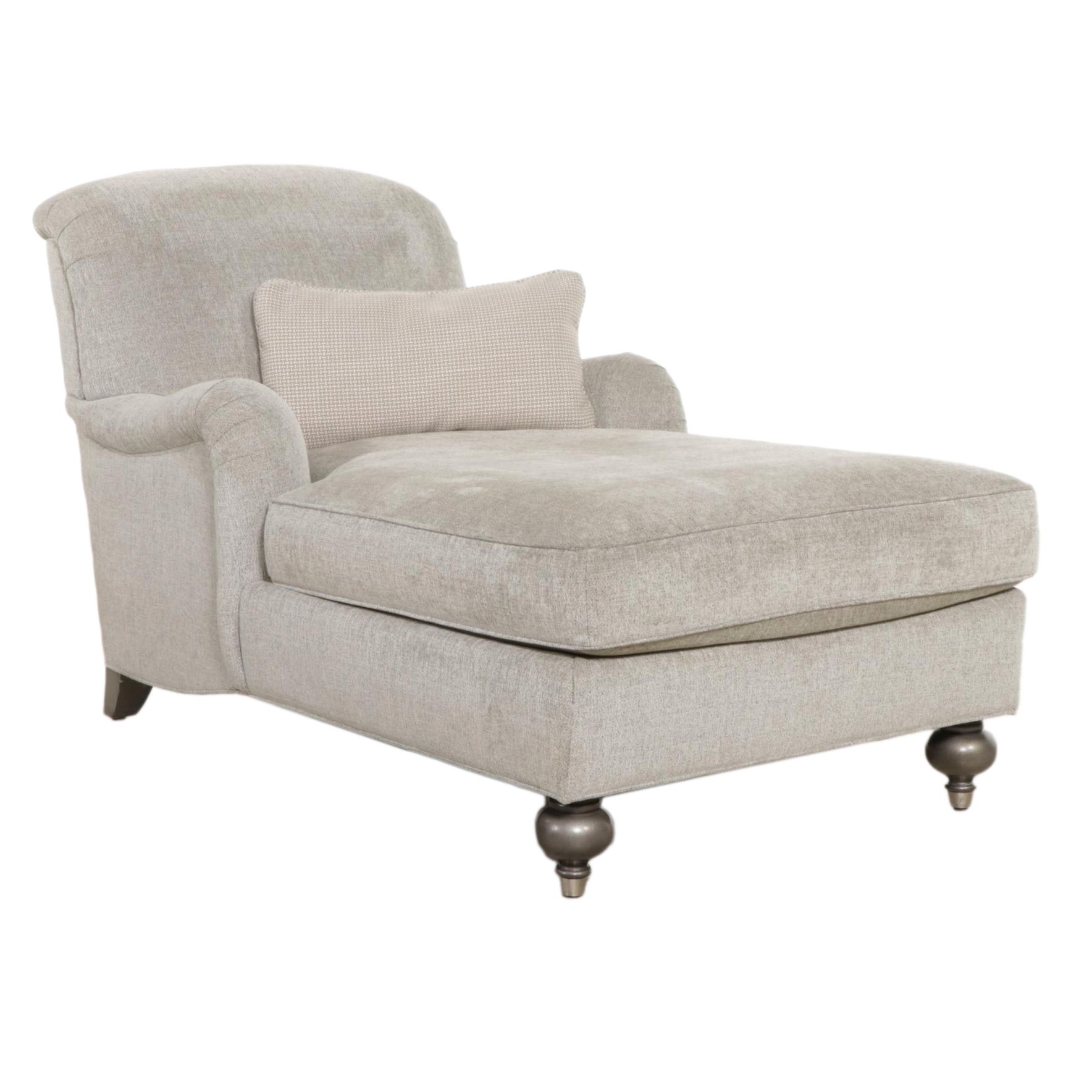 Ethan Allen Contemporary Rolled Arm Chaise Lounge