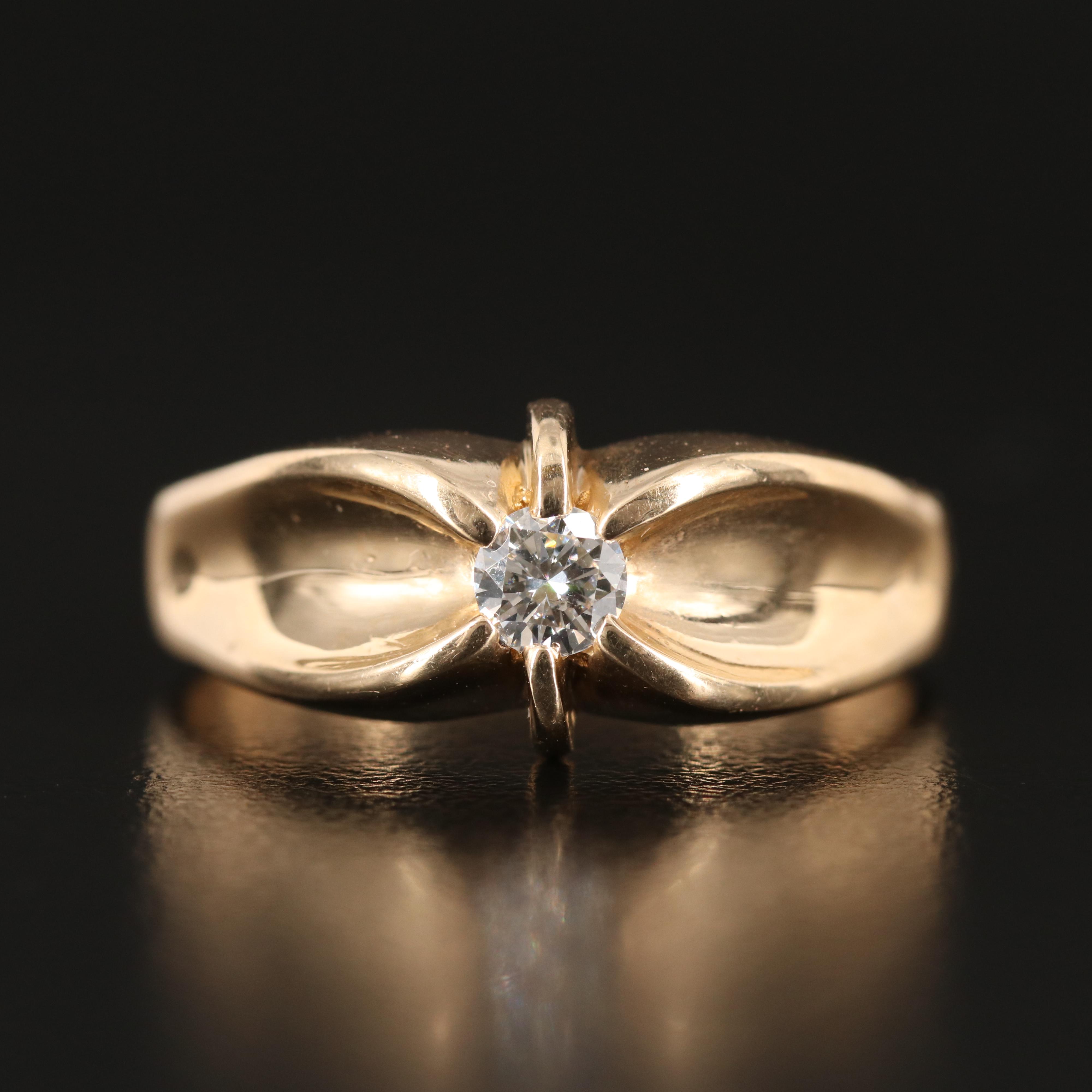 14K 0.33 CT Diamond Belcher Ring