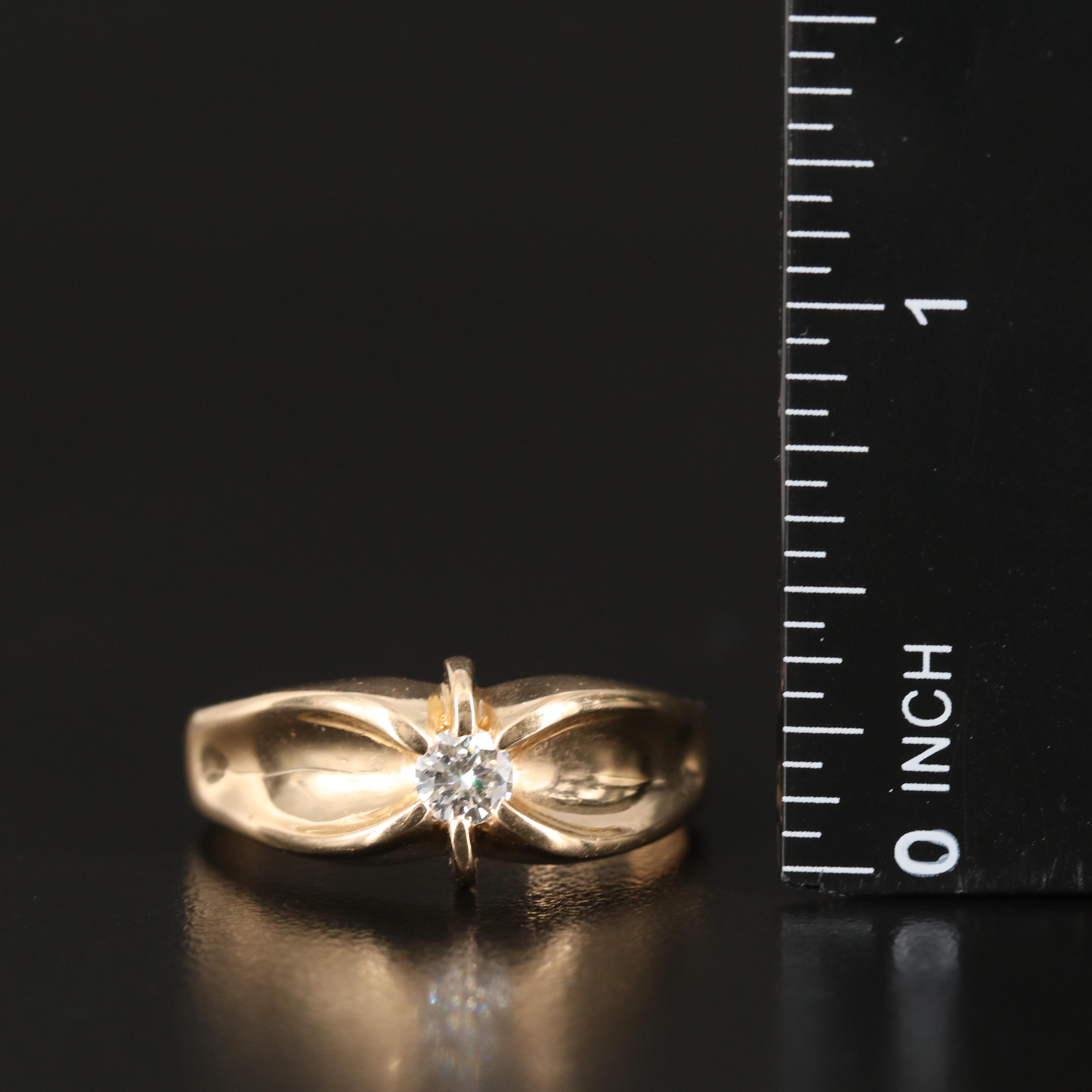 14K 0.33 CT Diamond Belcher Ring