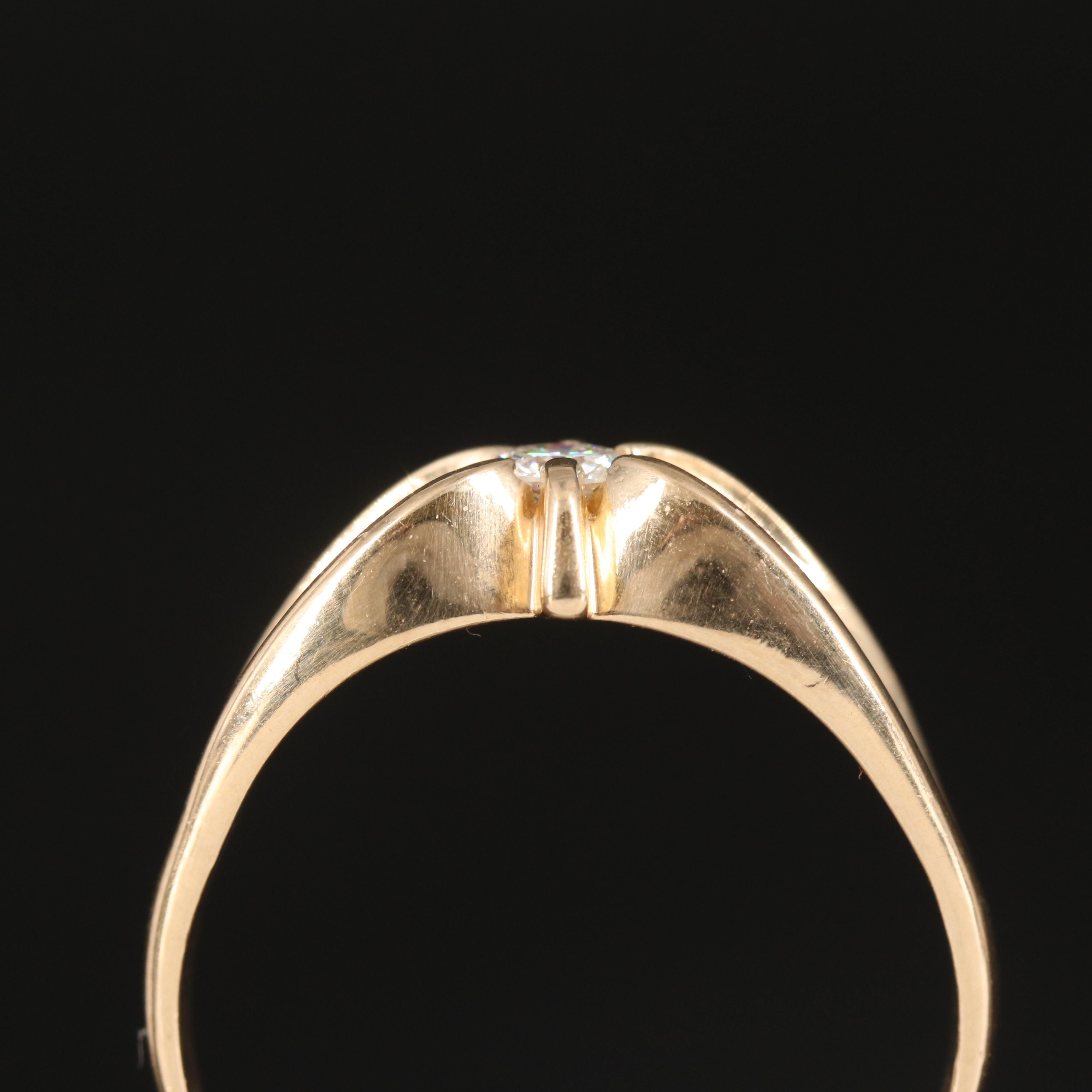 14K 0.33 CT Diamond Belcher Ring