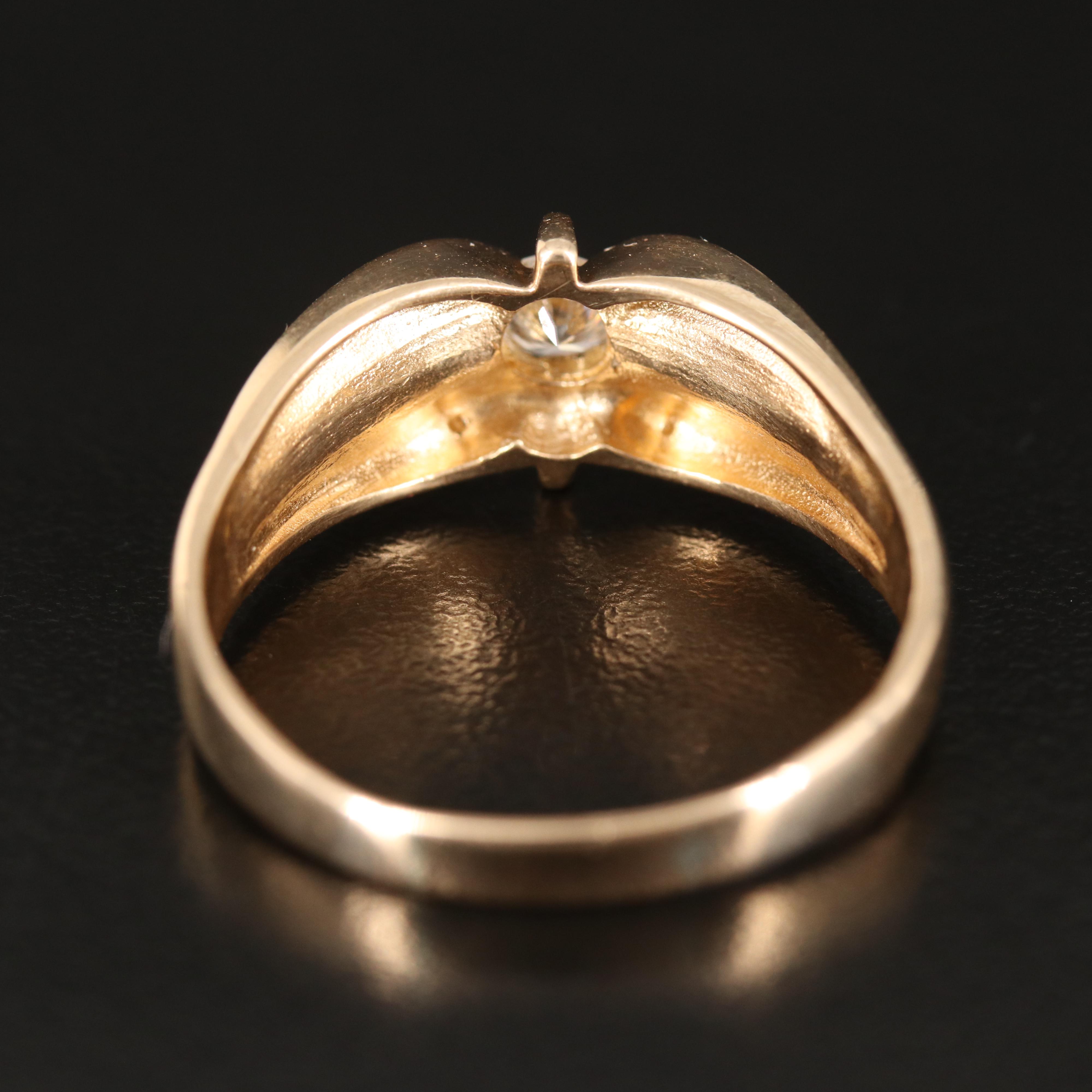 14K 0.33 CT Diamond Belcher Ring