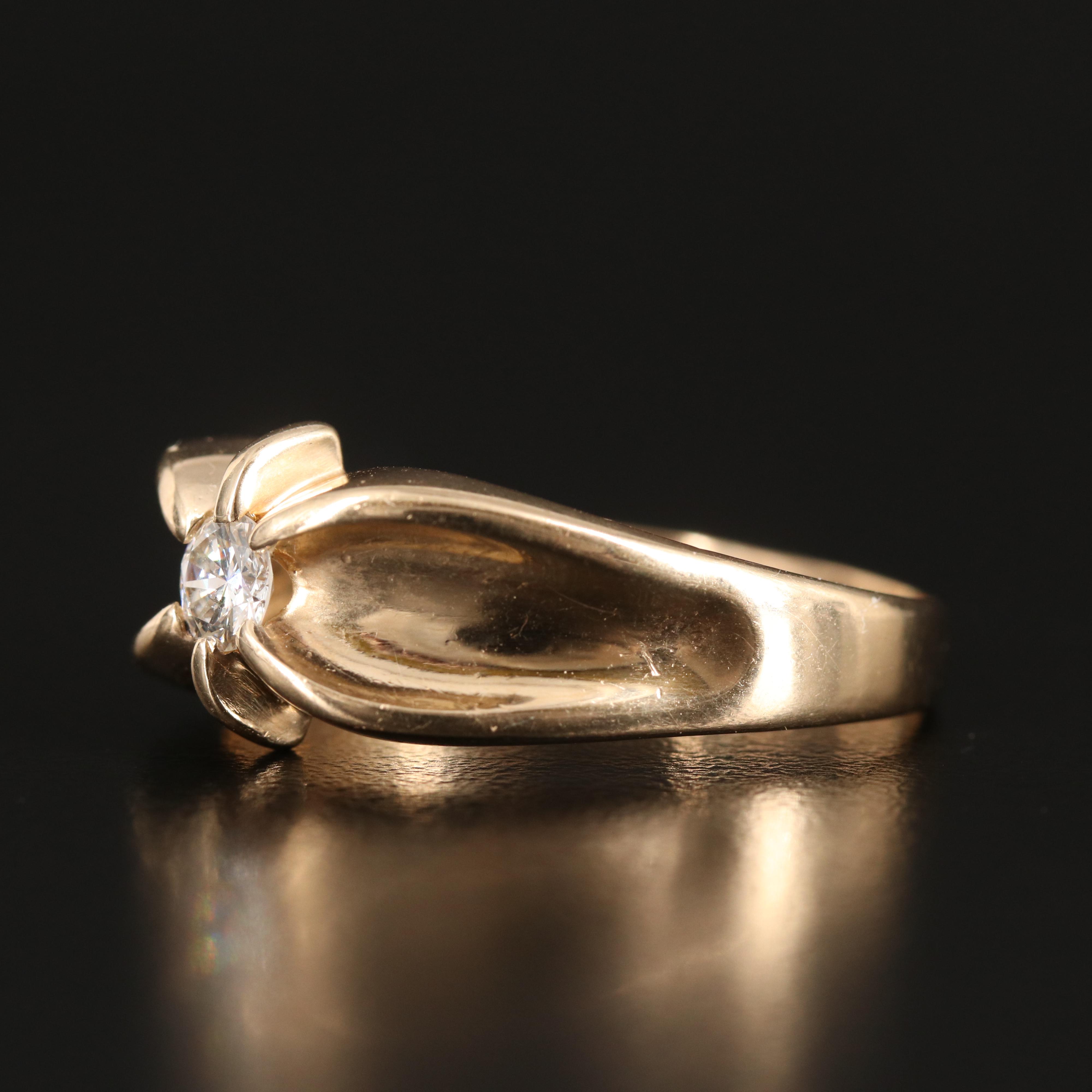 14K 0.33 CT Diamond Belcher Ring