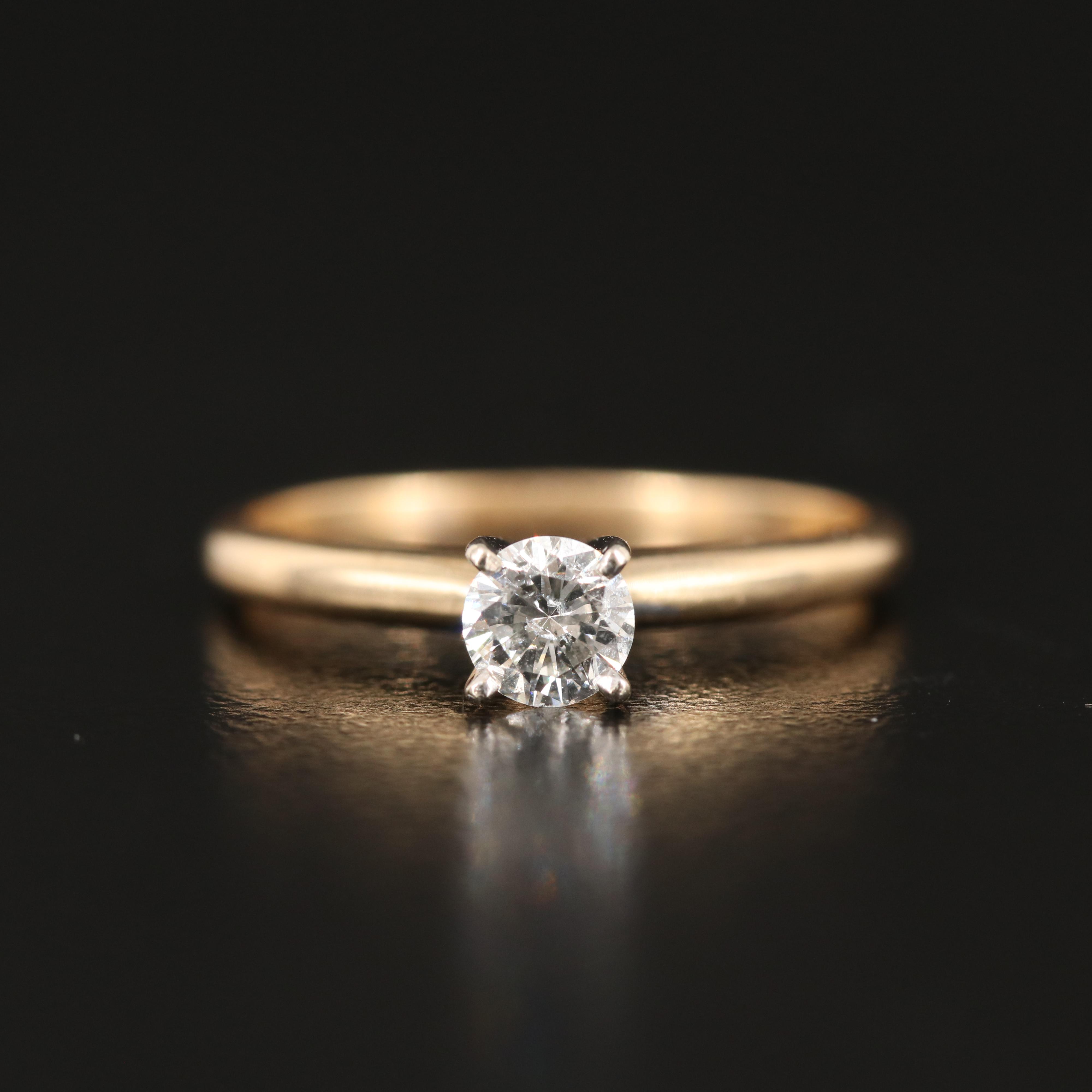 14K 0.33 CT Diamond Solitaire Ring