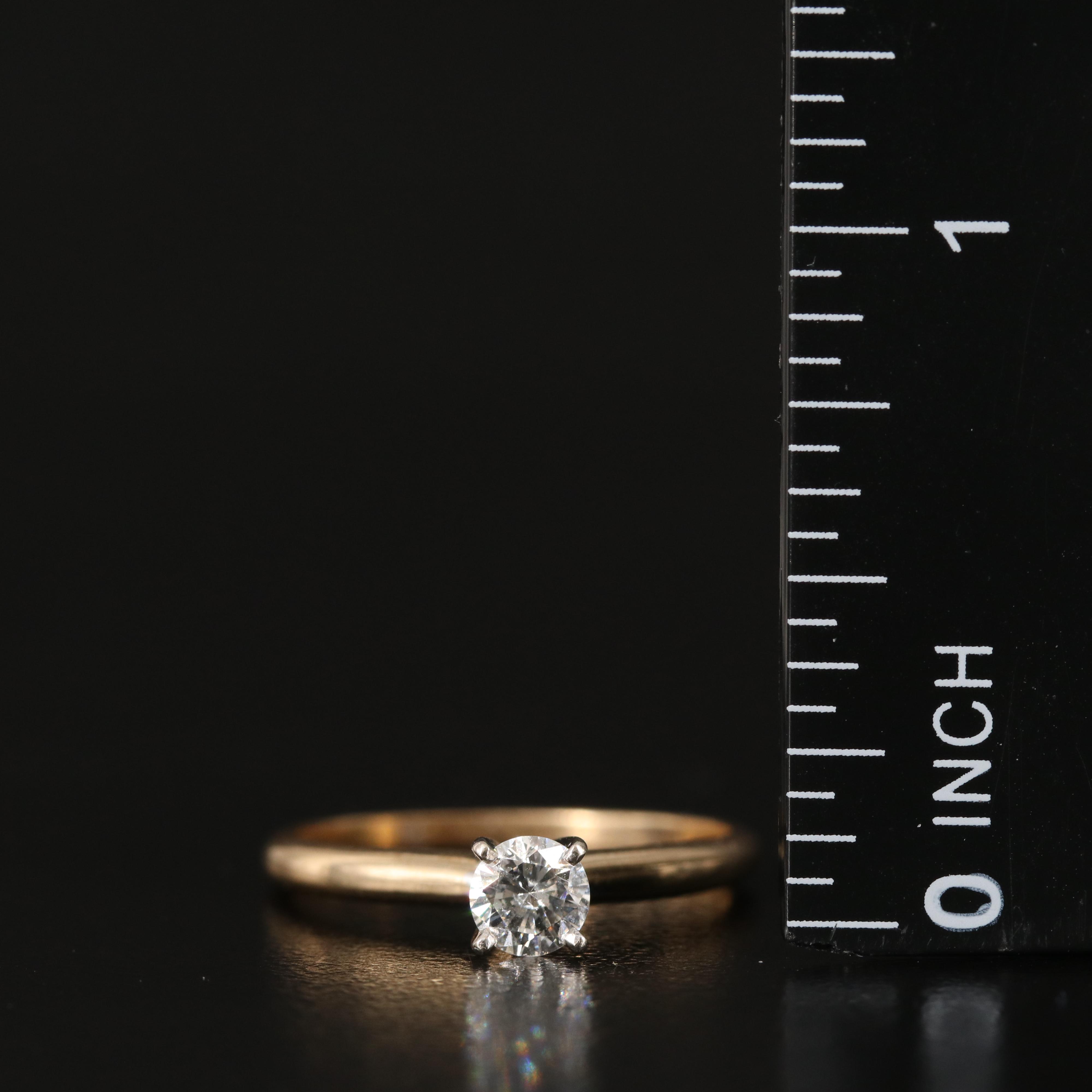 14K 0.33 CT Diamond Solitaire Ring