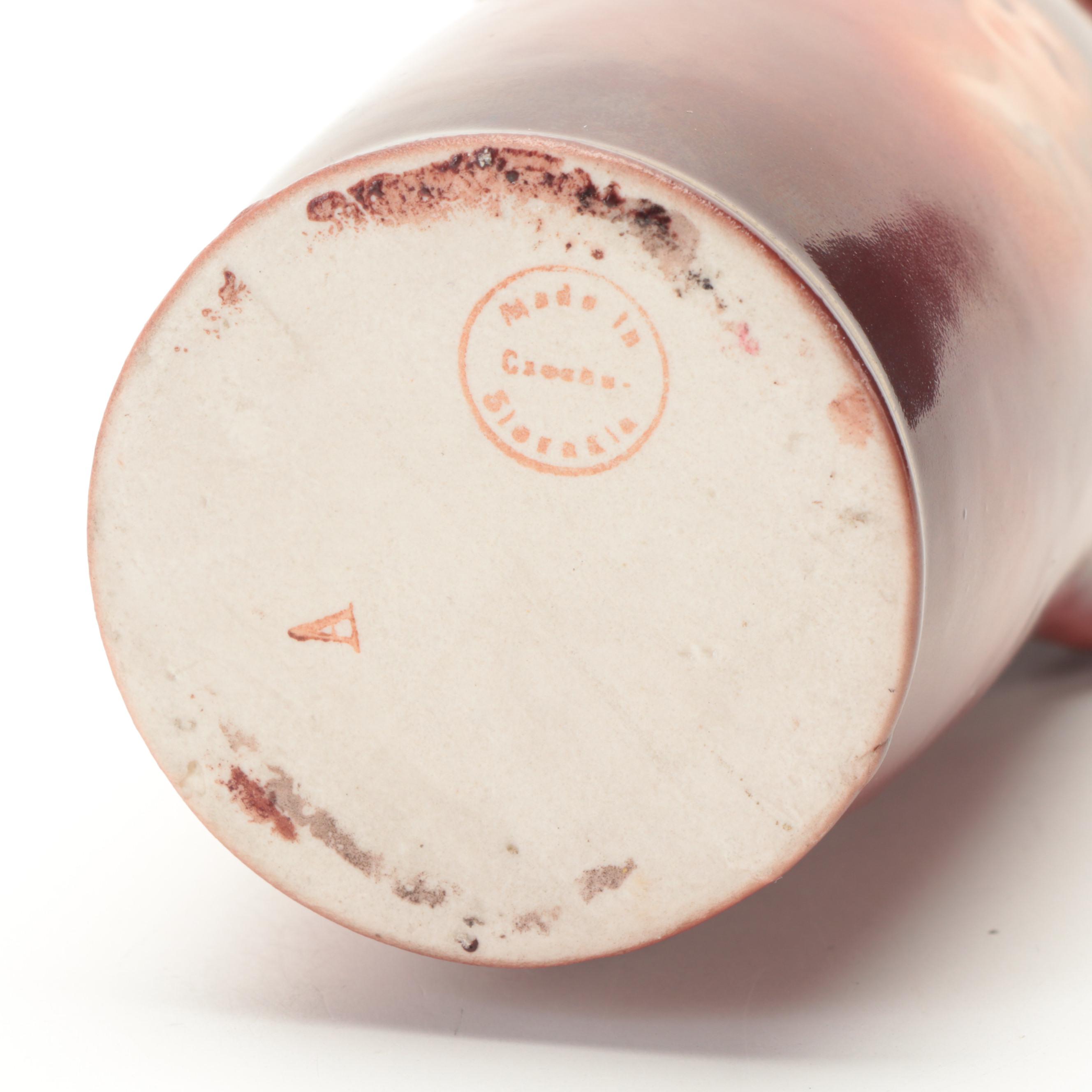 Warwick Ioga Ceramic Handled Portrait Vase with Other Porcelain Vase and Pitcher