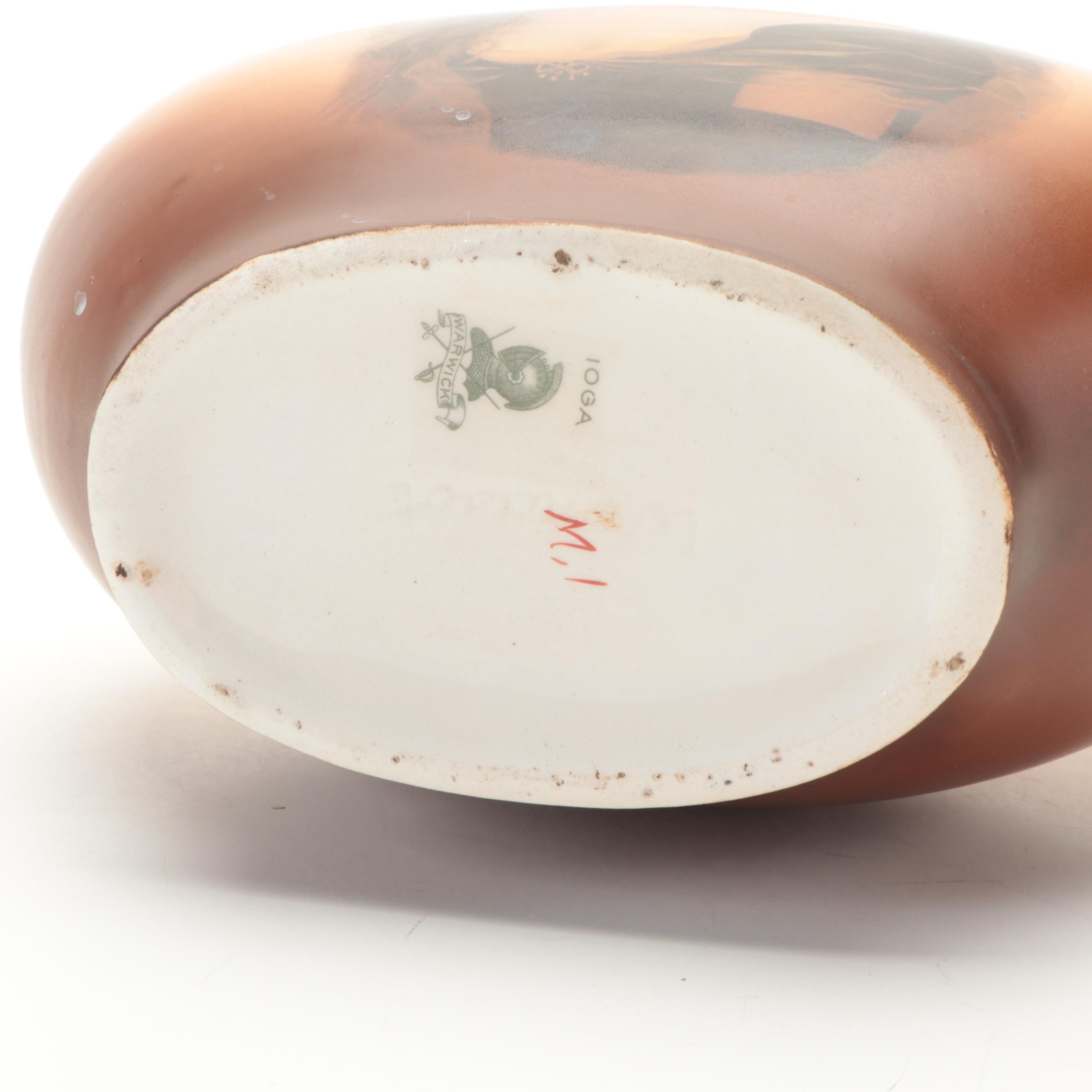 Warwick Ioga Ceramic Handled Portrait Vase with Other Porcelain Vase and Pitcher