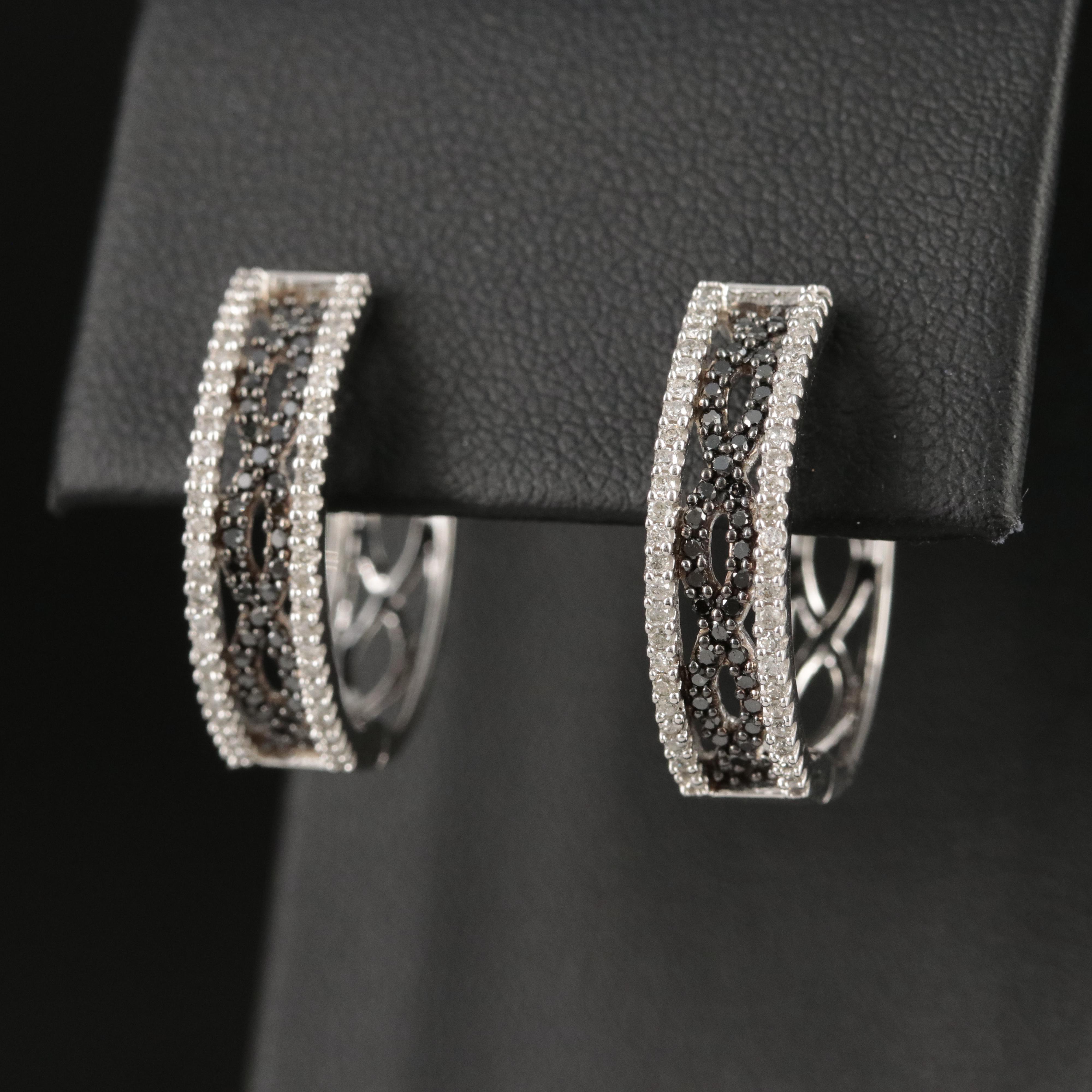 14K 0.75 CTW Diamond Hoop Earrings