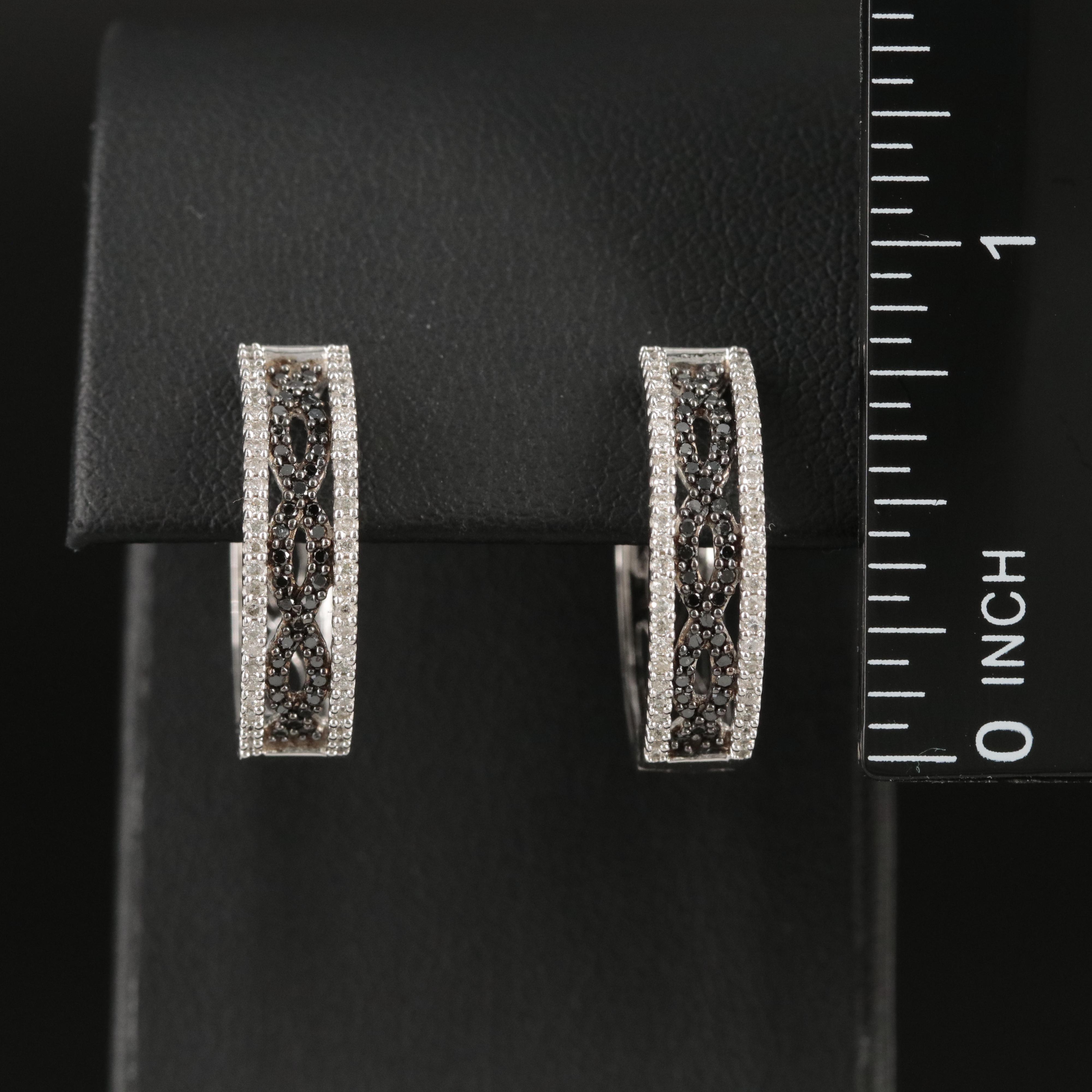 14K 0.75 CTW Diamond Hoop Earrings