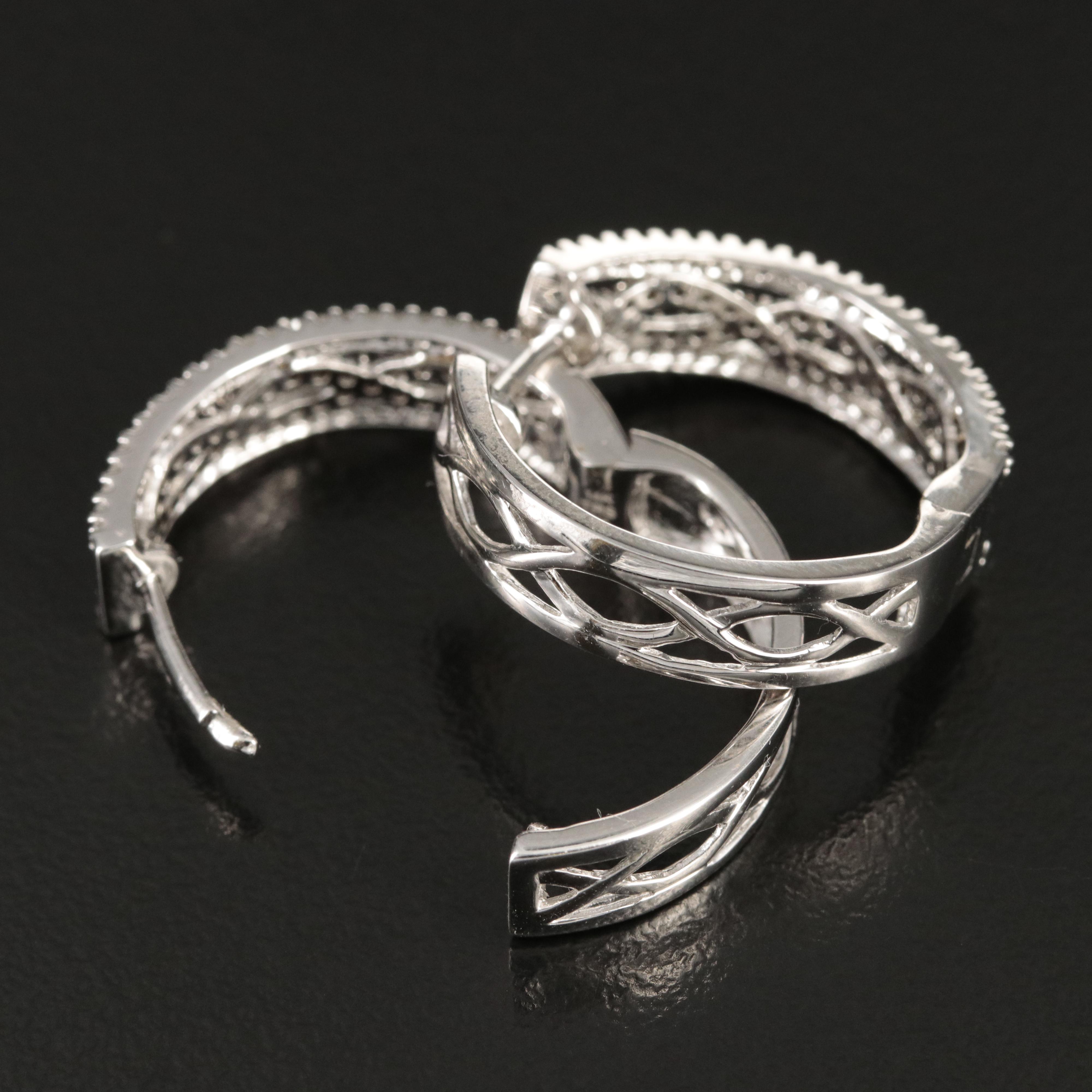 14K 0.75 CTW Diamond Hoop Earrings